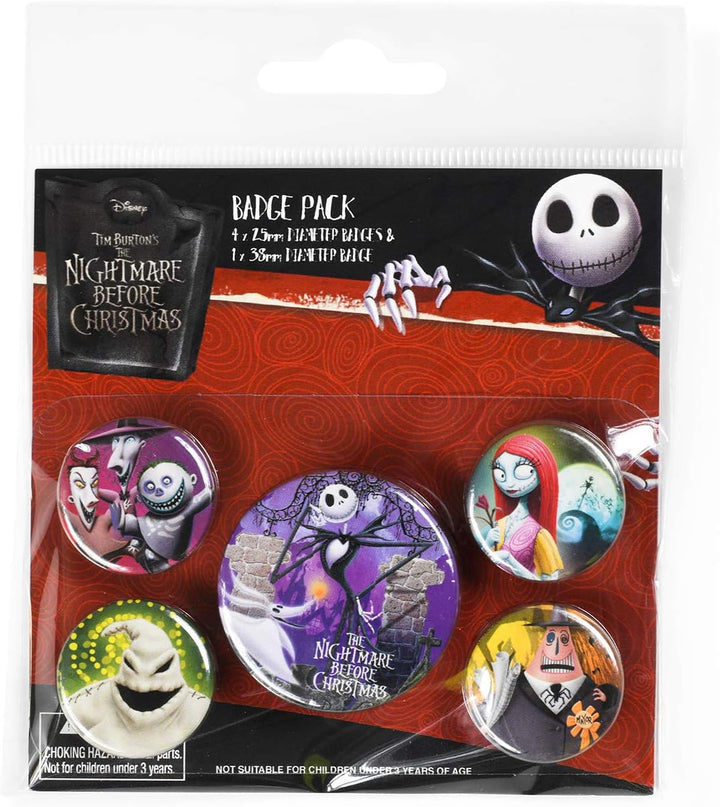 Pyramid International - Nightmare Before Christmas Characters Badge Set, Multi-Colour, 10 x 12.5 cm