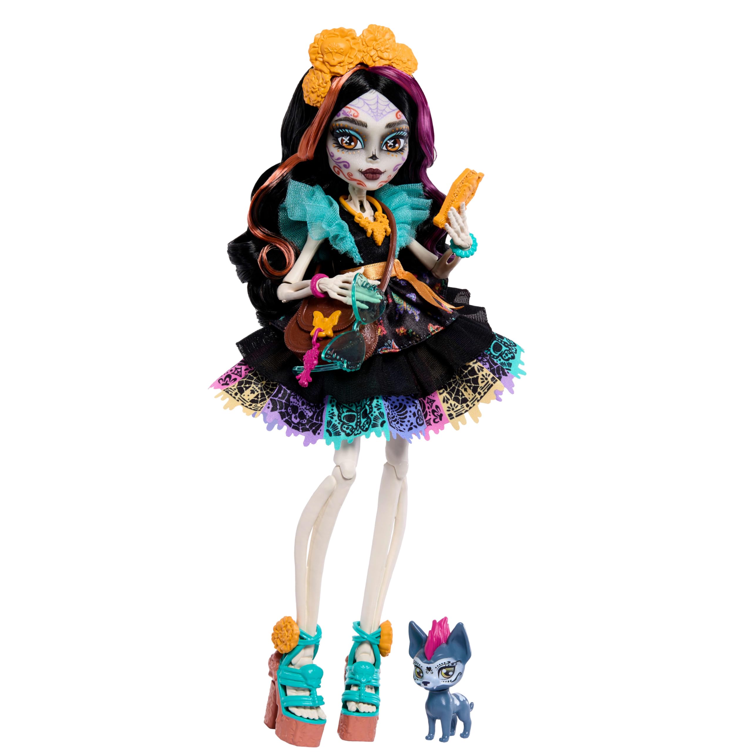 Monster High Skelita Calaveras Doll - Colorful Papel Picado Dress with Pet & Accessories 1