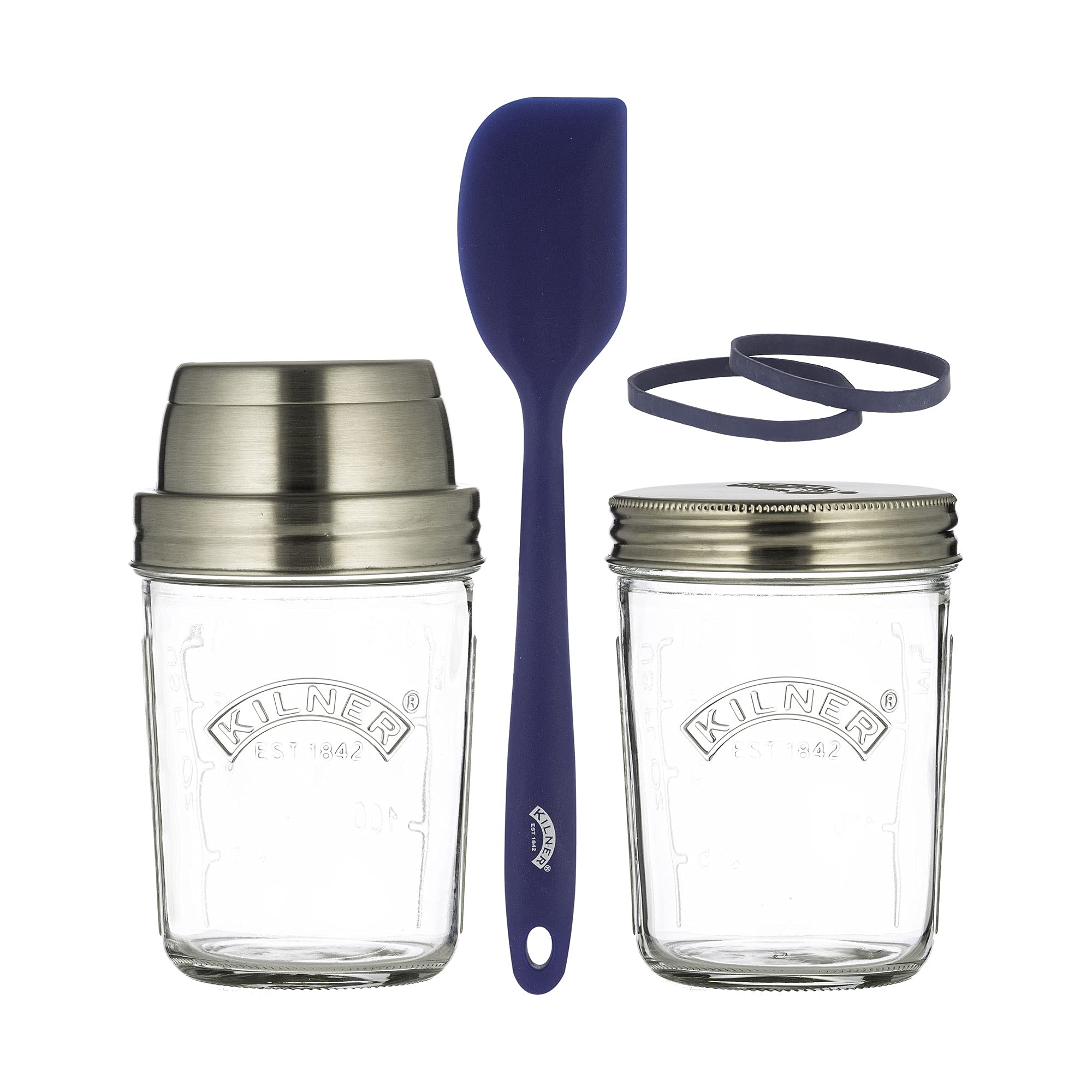 Kilner Sourdough Starter Set with 2 Jars, Measuring Lid, Spatula, and Recipe Booklet 1