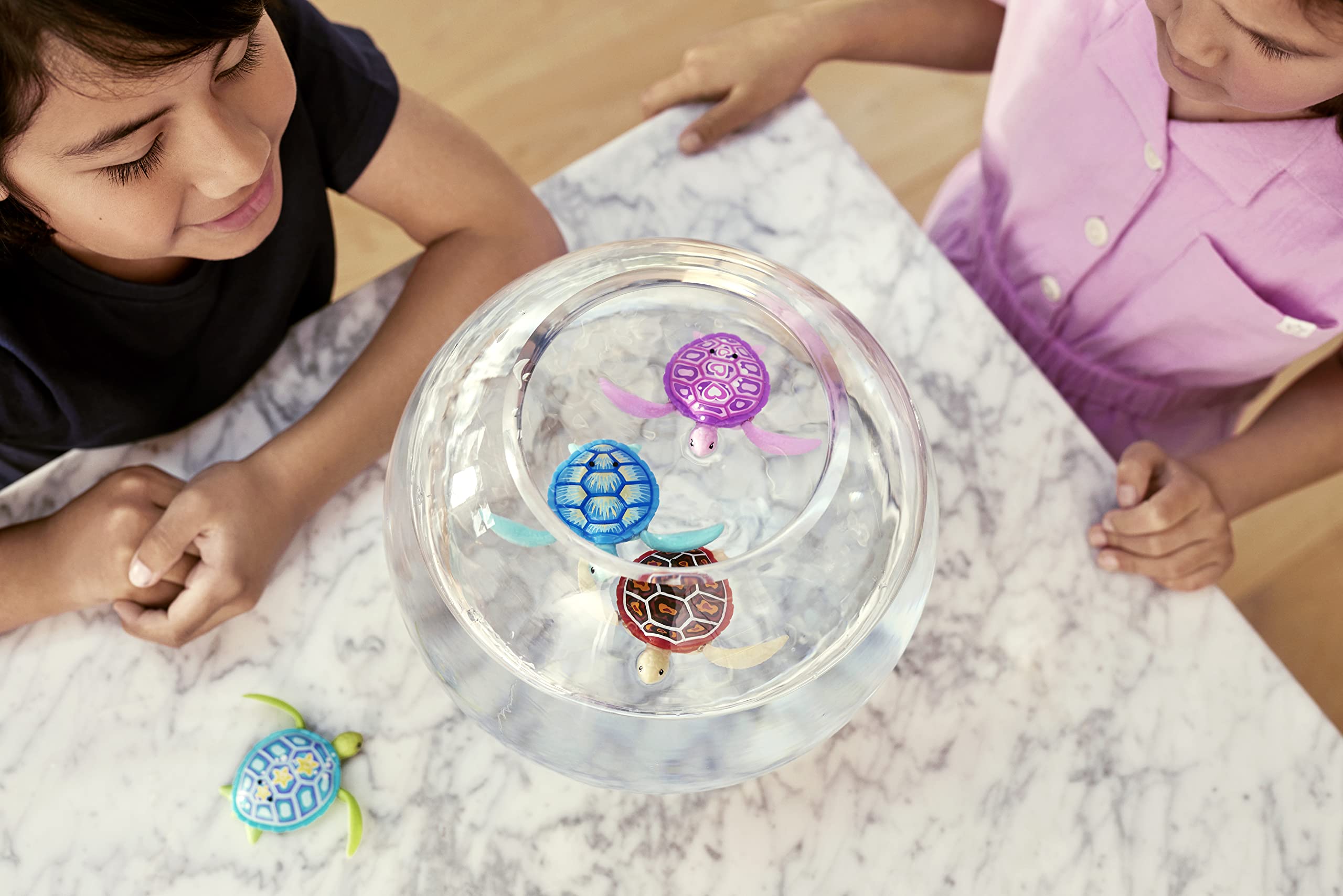 Robo Alive Robo Turtle Swimming Toy - 2 Pack (Orange & Blue) | Robotic Water Toy for Kids 3+ 5