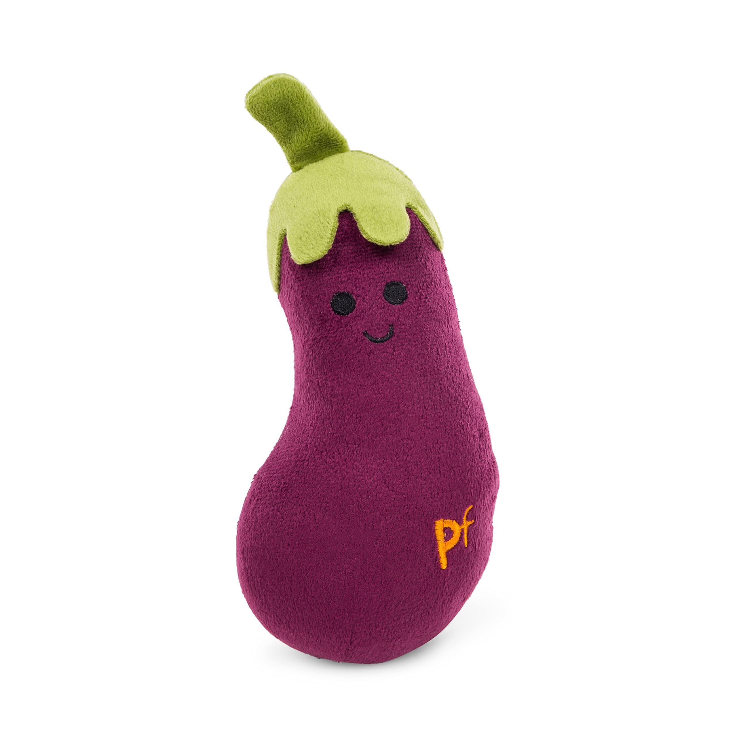 Petface Foodie Faces Aubergine Plush Dog Toy - Built-in Squeaker | Lightweight | Pack of 1 1