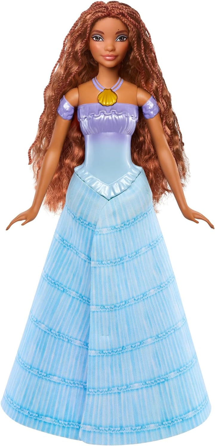 Disney The Little Mermaid Transforming Ariel Doll, Ariel with Brown Hair, 2-in-1 Doll Looks with Mermaid Fin and Princess Dress