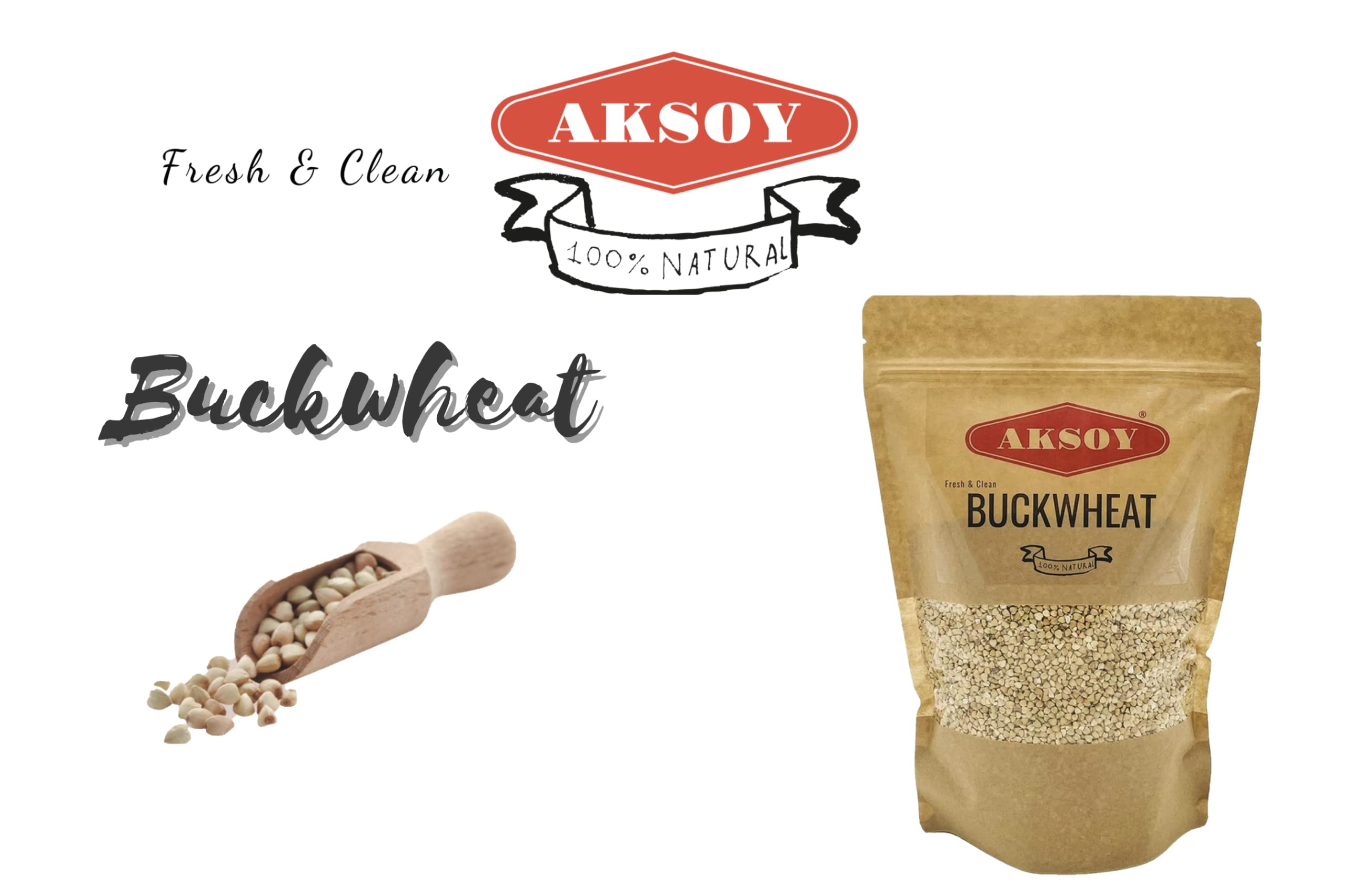 AKSOY Hulled Buckwheat Groats - 1.25kg Raw Vegan Non-GMO Whole Grain Rich in Protein 3