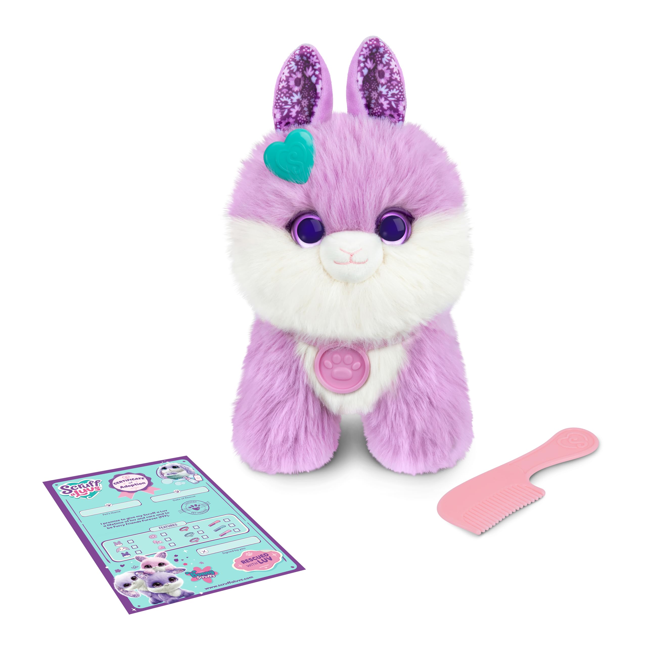 SCRUFFALUVS Mystery Little Live Pets ScruffaLuvs Bunny Scruffs Plush Toy, 5.5' Tall 3