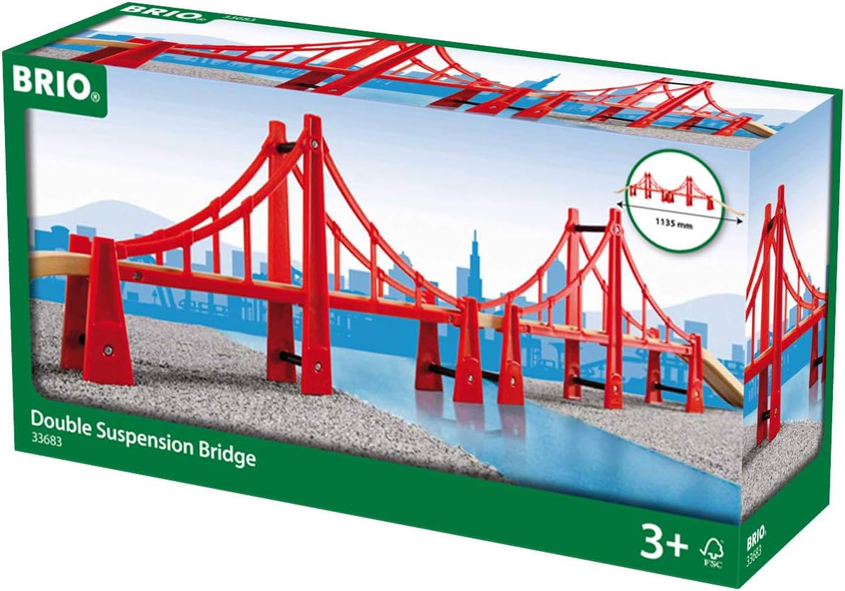 BRIO World Double Suspension Train Bridge - Wooden Train Set Accessory for Kids 3+ 13