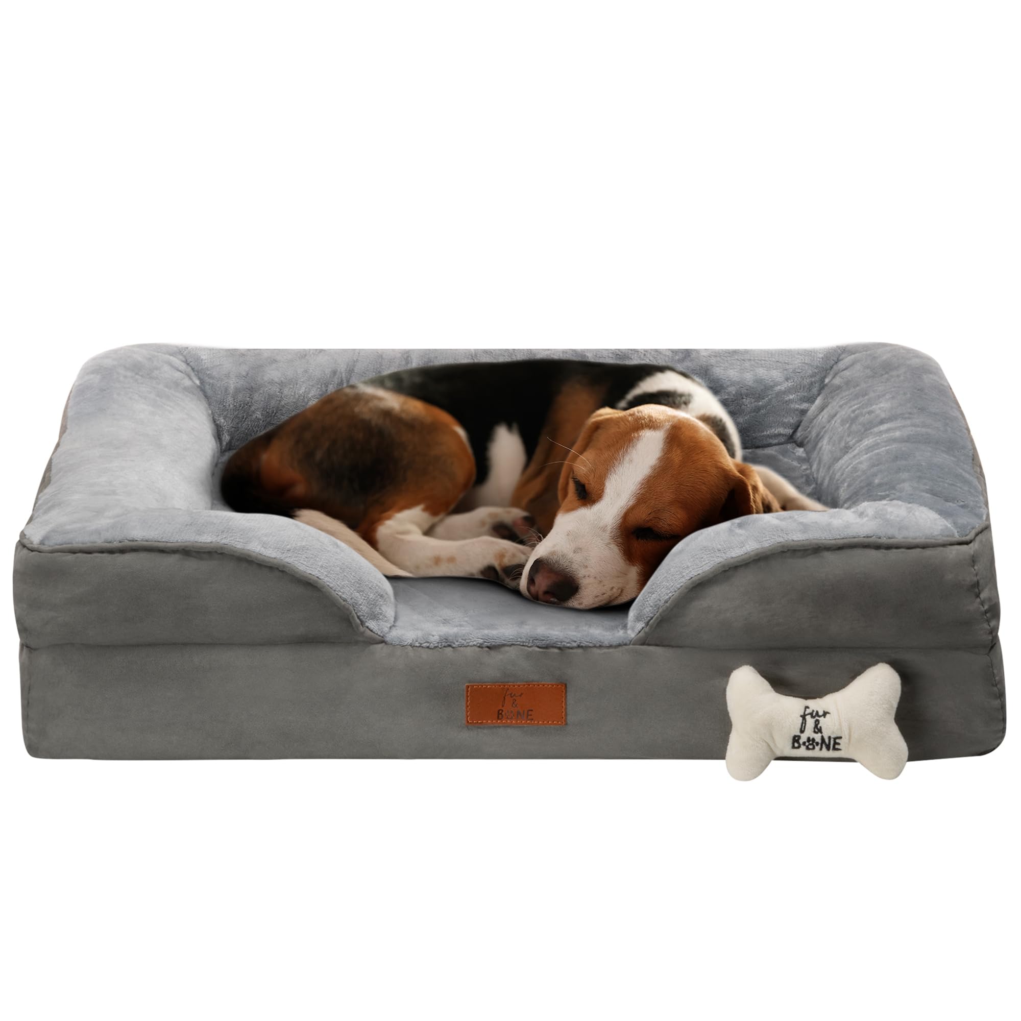 Fur & Bone Medium Dog Bed (70 x 58 x 18 cm) – Orthopedic Support, Waterproof, Non-Skid