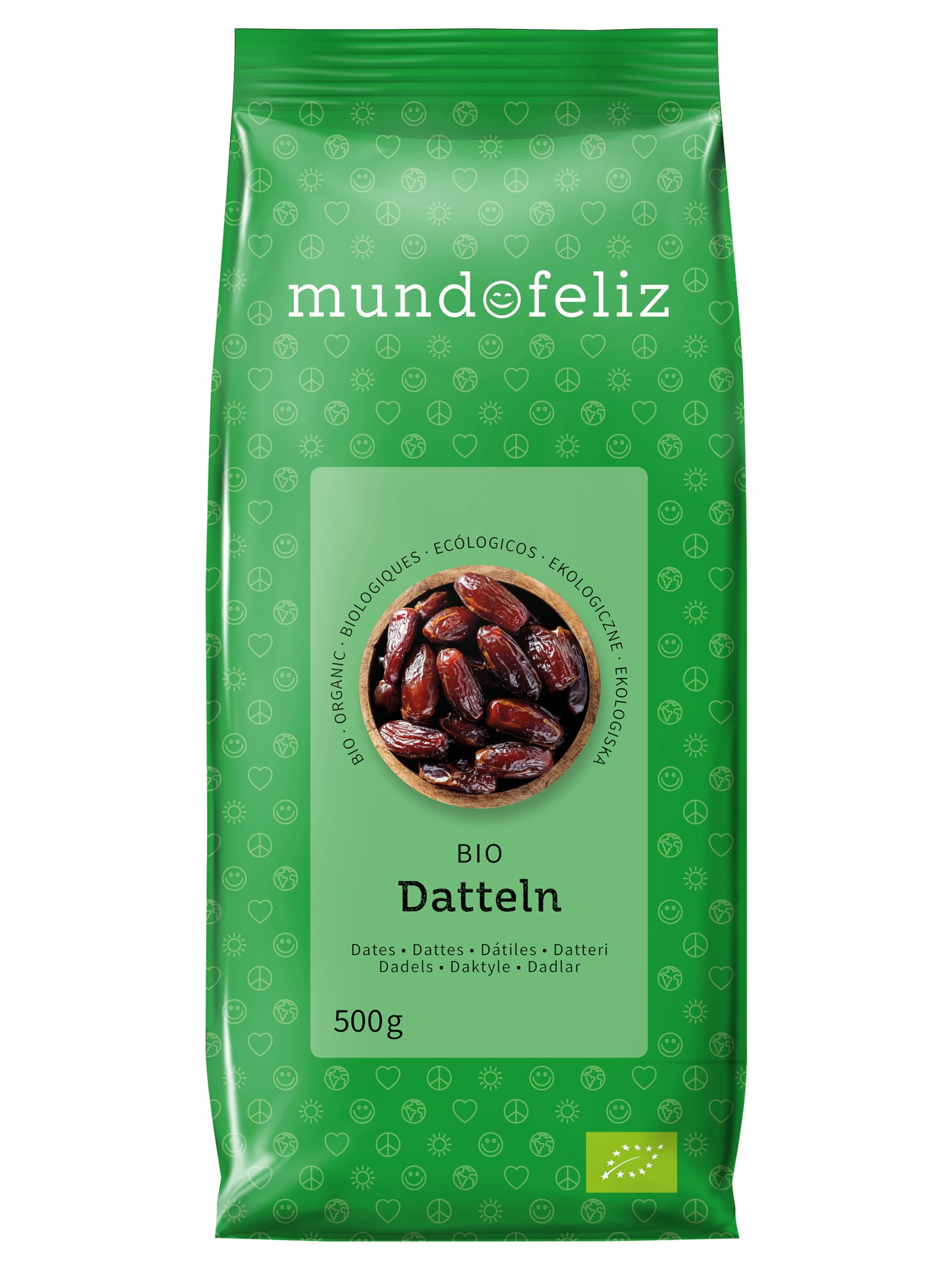 Mundo Feliz Organic Dried Pitted Dates - 1kg Total (2 x 500g Packs) | Sun-Dried, Vegan 1