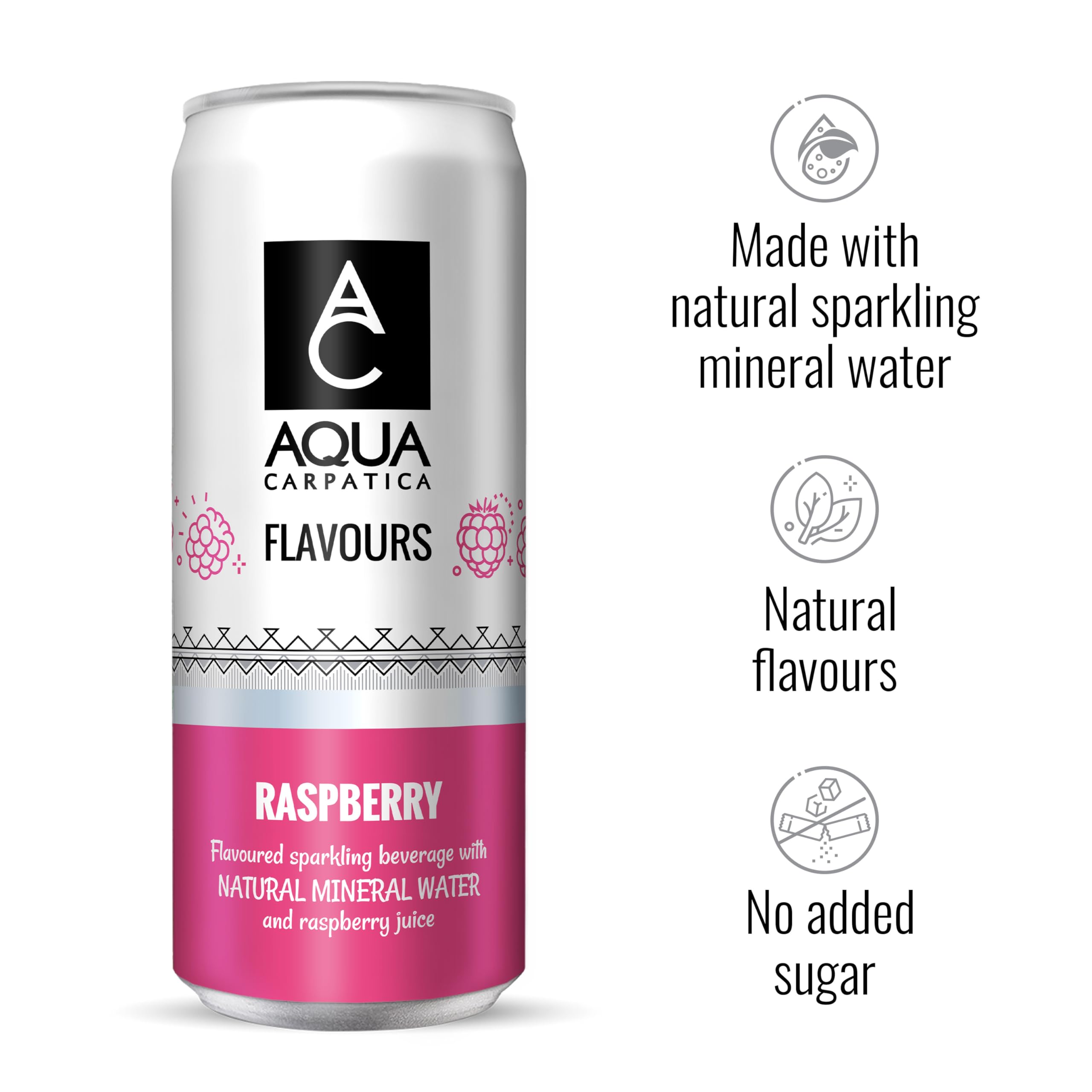 Aqua Carpatica Sparkling Raspberry Flavoured Water - 4 x 330ml Pack | No Added Sugar 3