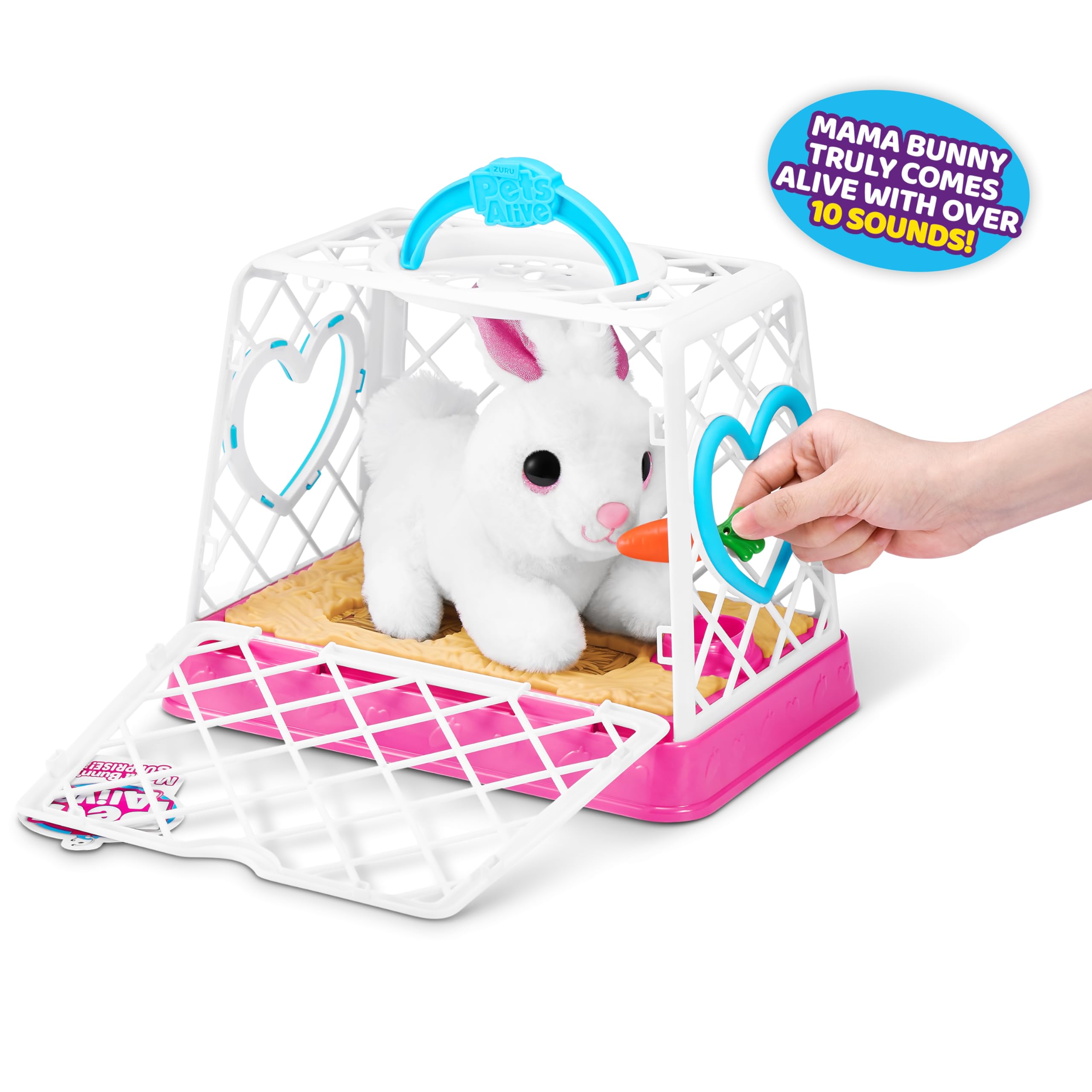 Pets Alive Mama Bunny & Baby Surprise Series 1 - Electronic Plush Toy with Sounds & Carrot Accessory 2