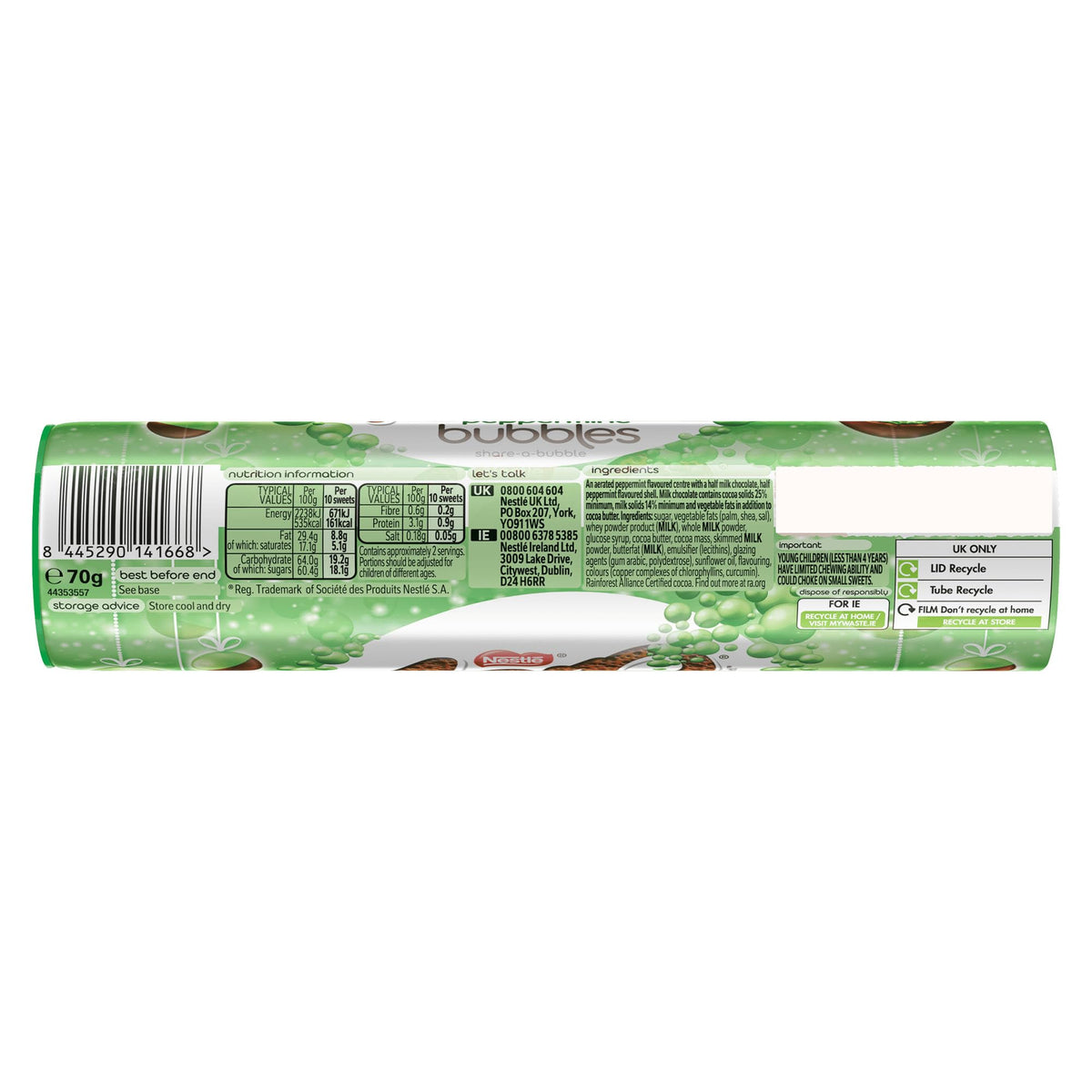 Aero Bubbles Peppermint Giant Tube - 70g