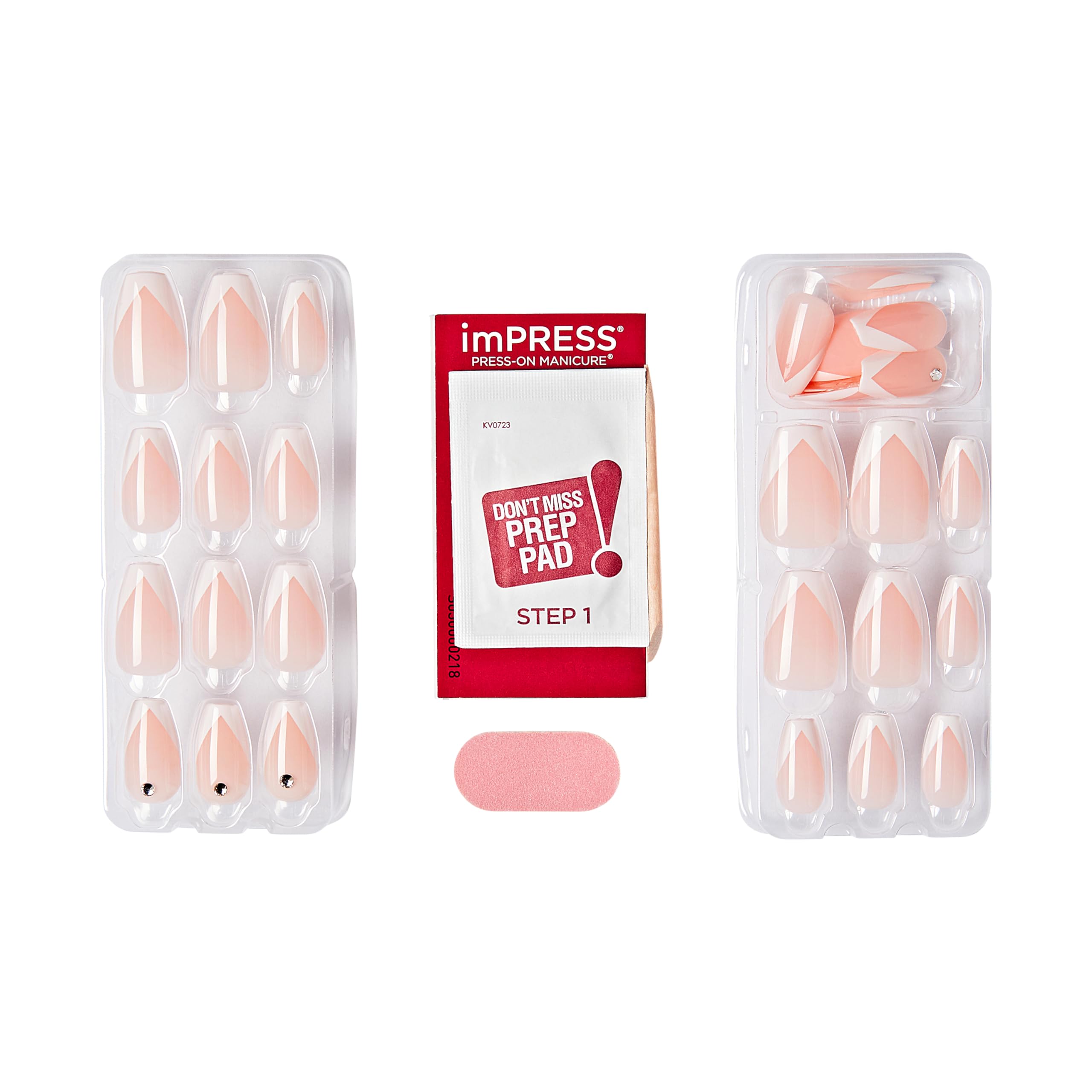 KISS imPRESS Nails - So French | Medium Coffin | Pink Gel | 33 Ct. 7
