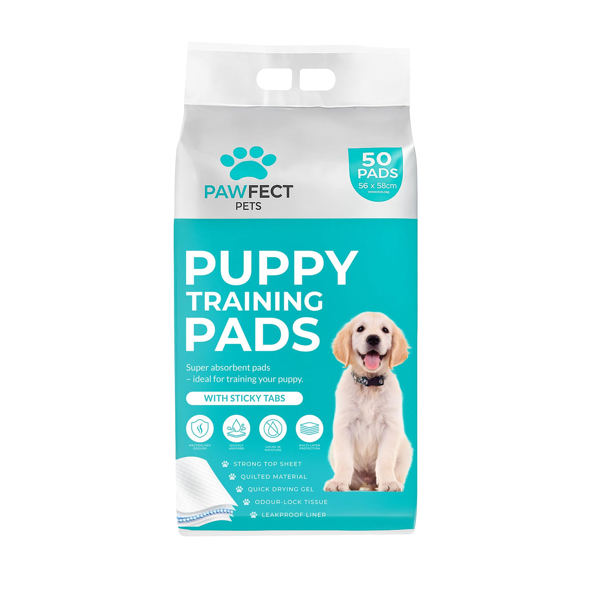 Pawfect Pets Puppy Pads - 50 Pack - White