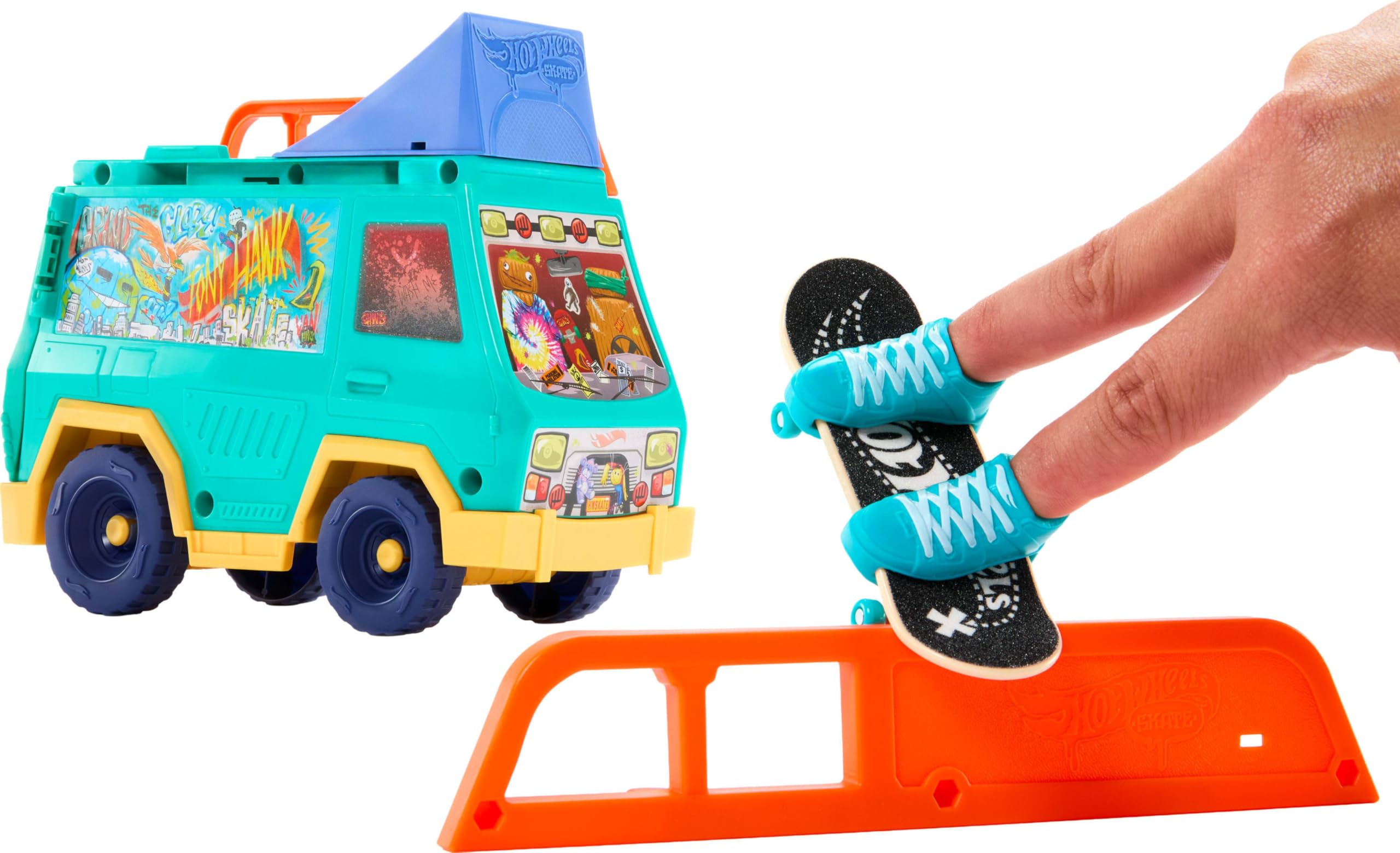 Hot Wheels Skate Skate Van Playset - Exclusive Fingerboard | Multicolor | Model JGG91