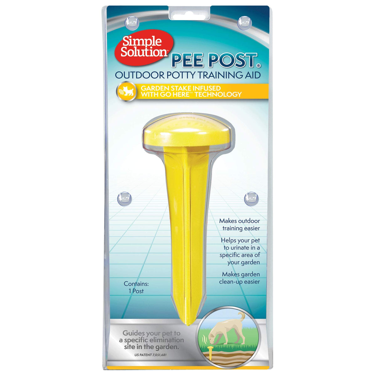 Simple Solution Pee Post - Outdoor Dog Training Aid with Pheromones | Yellow Plastic