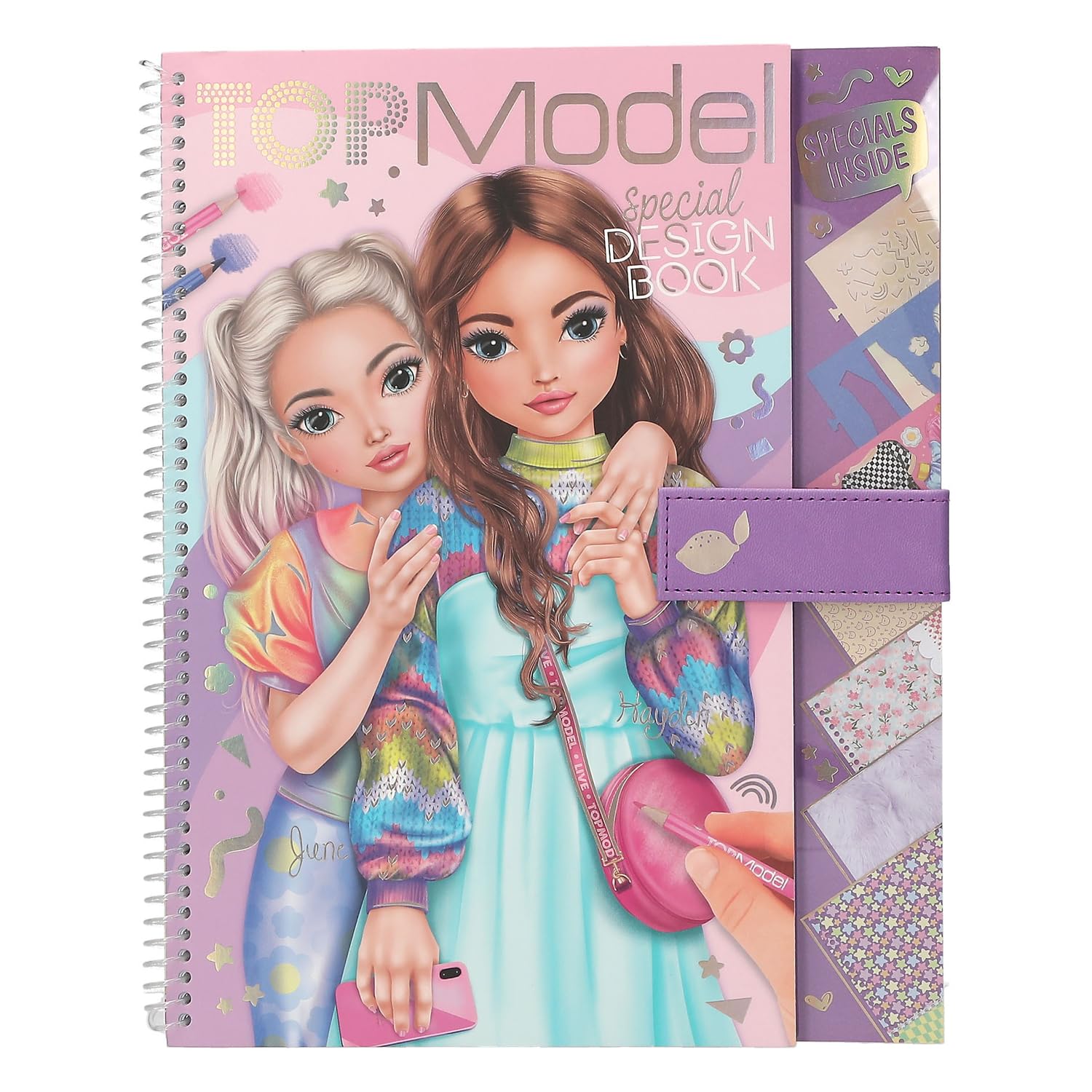 Depesche TOPModel 13584 Colouring Book - 33 Pre-Printed Pages for Design | Includes Stencil & Stickers 1