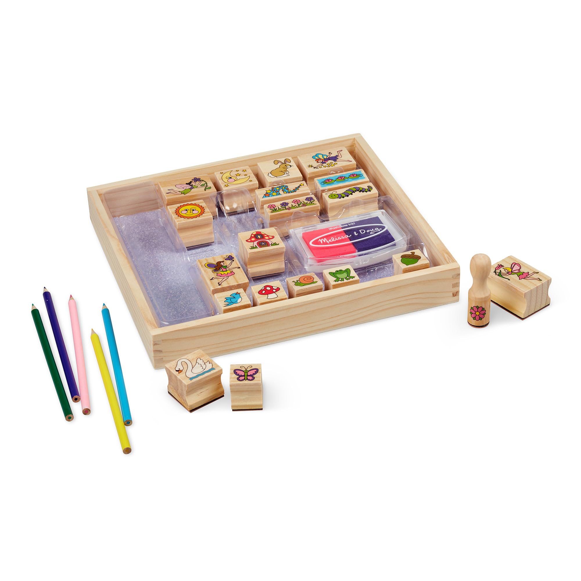 Melissa & Doug Stamp-a-Scene Fairy Garden Stamp Set | Ages 4+ | Multicolor 3