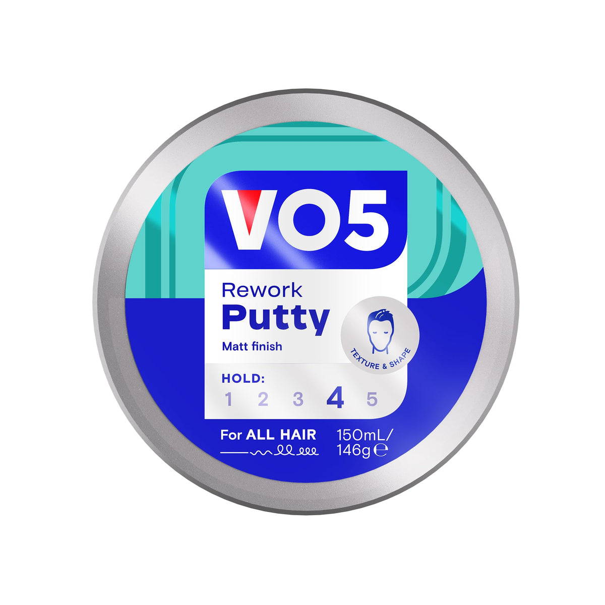 VO5 Rework Hair Putty - Matte Finish, Reworkable Hold, 150 ml
