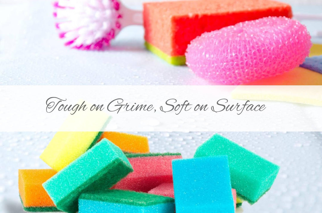 HOMESmith - 100 Pack Colorful High-Density Dual-Sided Reusable Cleaning Sponges