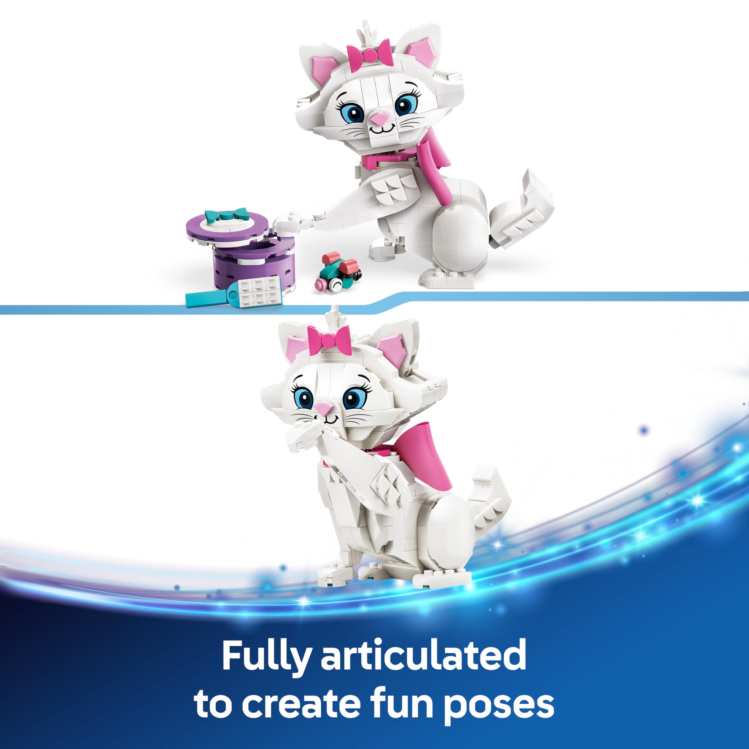 LEGO|Disney The Aristocats Adorable Marie - Toy Cat Animal Figure w/Accesso