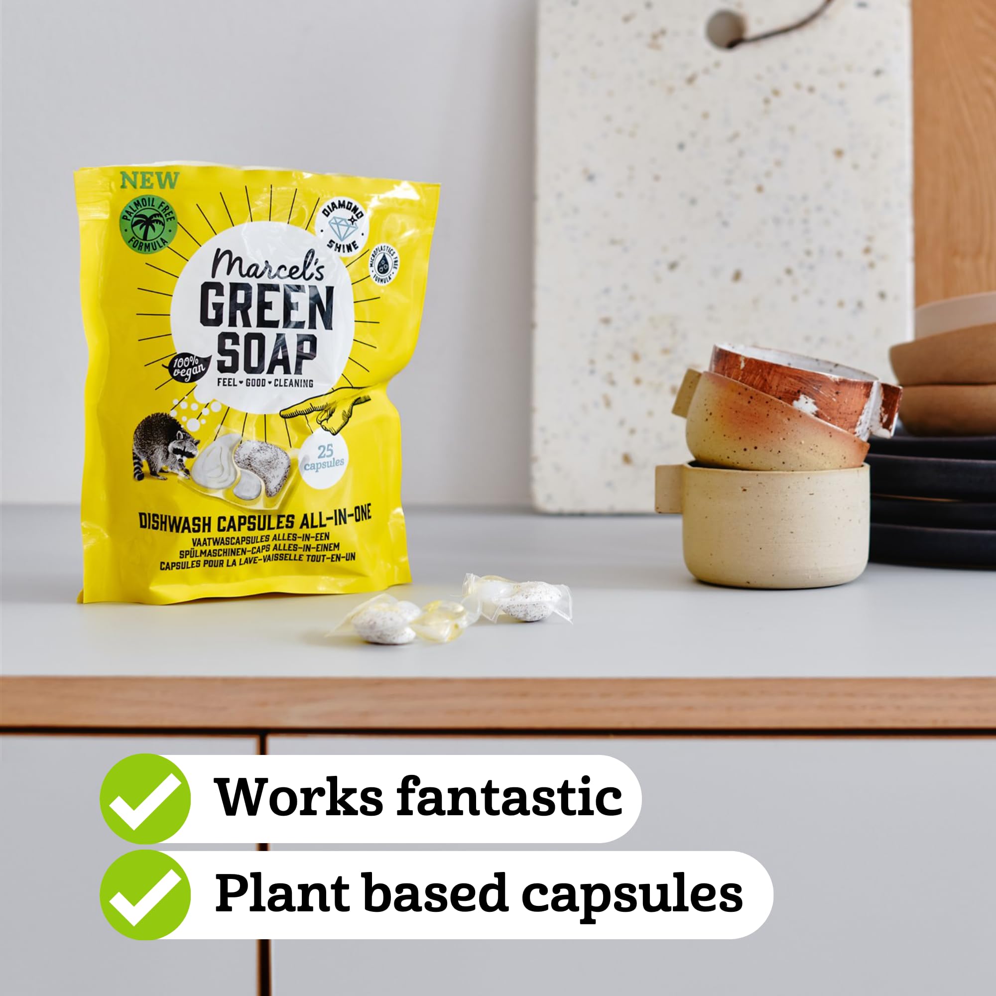 Marcel's Green Soap Dishwasher Capsules - All-in-One 99% Biodegradable Capsules - Grapefruit & Lime - 25 Pack 2