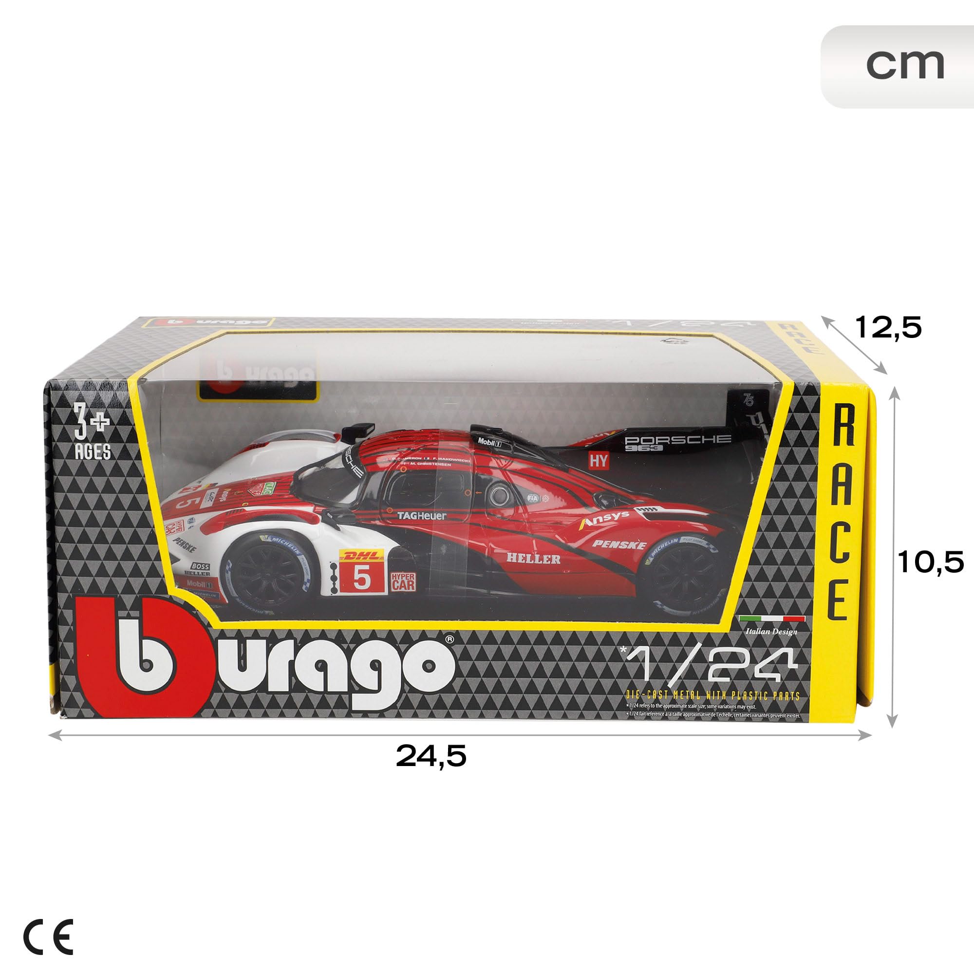 Bburago Porsche Penske 963 GTP Race Car - 1:24 Scale Die-Cast Replica | Blue | 2023 Model 3