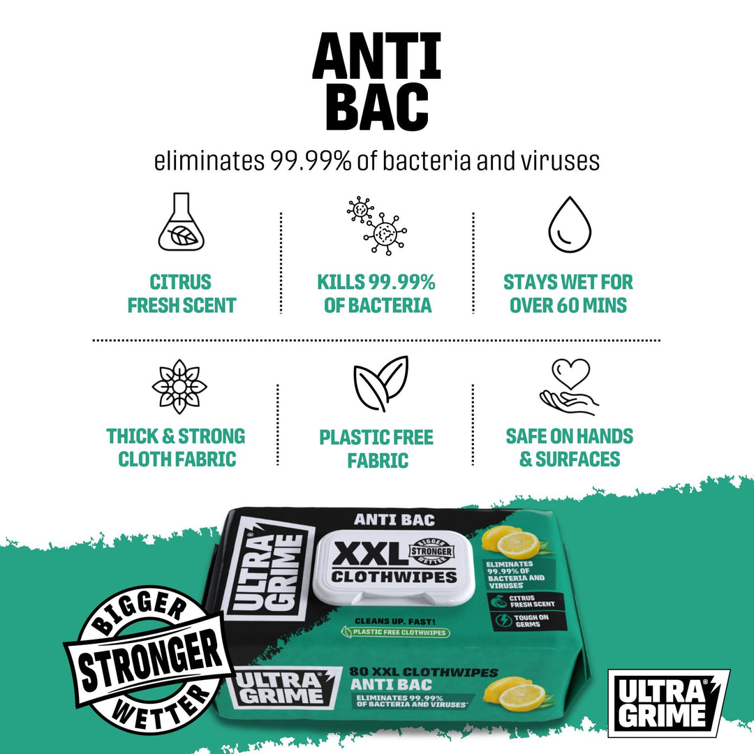 UltraGrime - Multi-Purpose Anti-Bacterial Cleaning Wipes 80-Pack