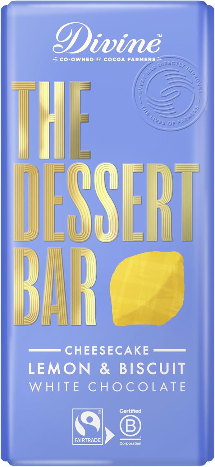 Divine - Chocolate Dessert Bar 26% White Chocolate Lemon Cheesecake with Lemon Crisp
