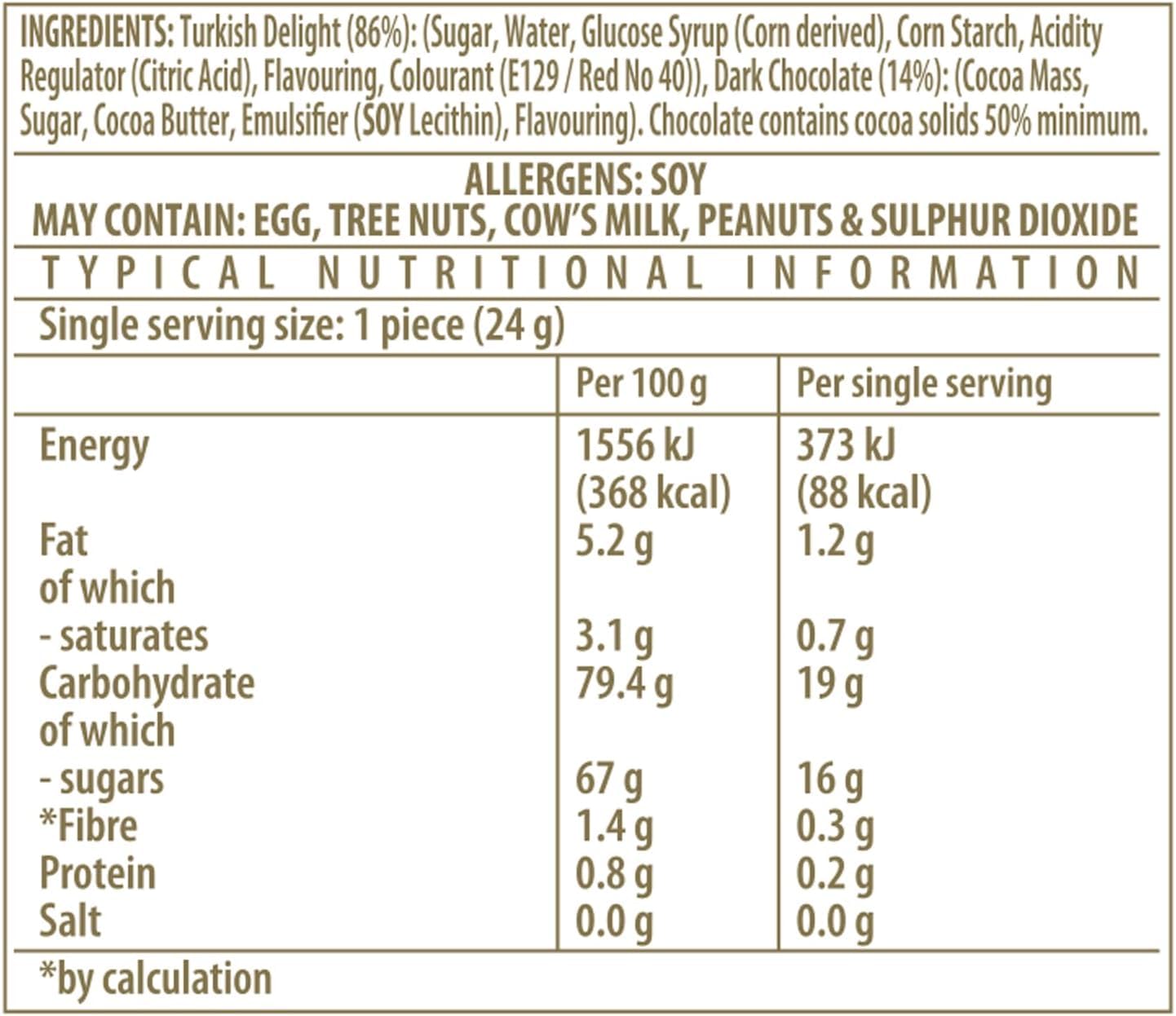 Sally Williams Luxury Dark Chocolate Enrobed Rose Turkish Delight, 300g 9