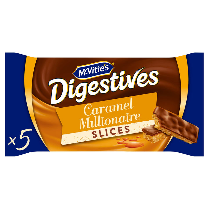 McVitie's Digestive Caramel Millionaire Individually Wrapped Slices, 5 Pack