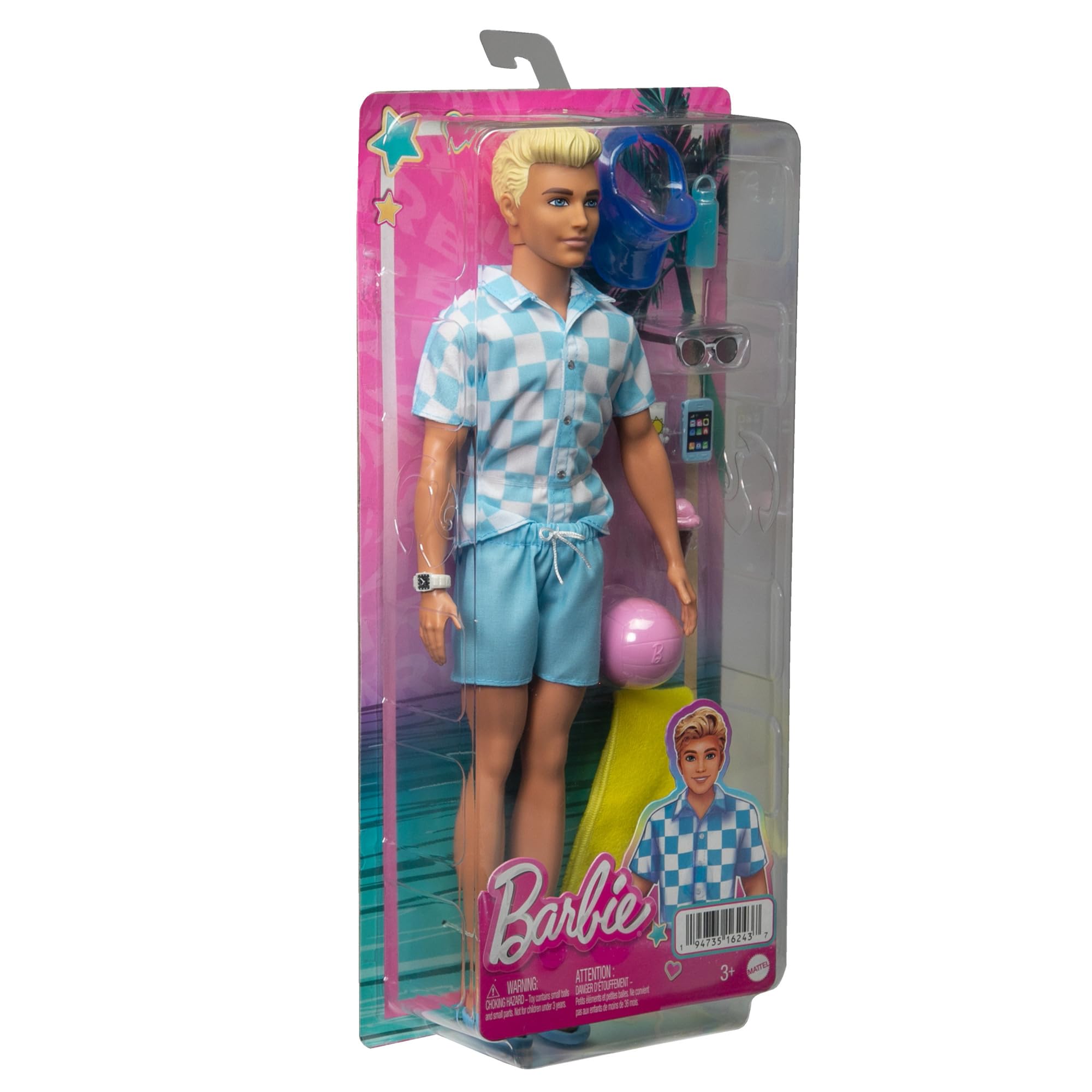 Barbie Ken Beach Doll - 30.5 cm | Unisex Children | Ages 3+ 6