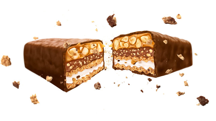 Knoppers Chocolate Hazelnut Nut Bar, 24-Pack Individually Wrapped Snack Bars with Wafer, Caramel & Hazelnuts