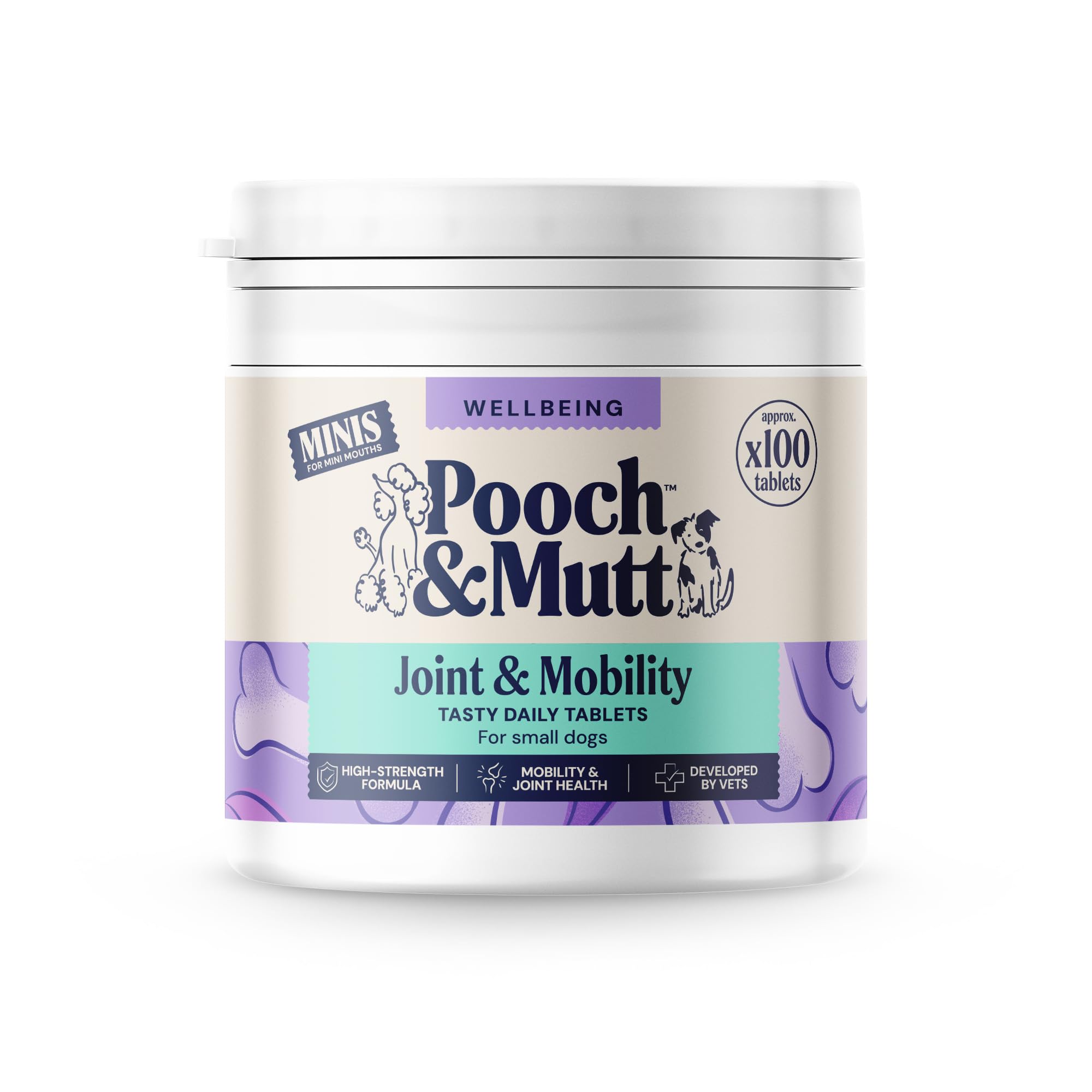 Pooch & Mutt Daily Joint Care Supplement - 100 Tablets for Small Dogs | Glucosamine & Collagen