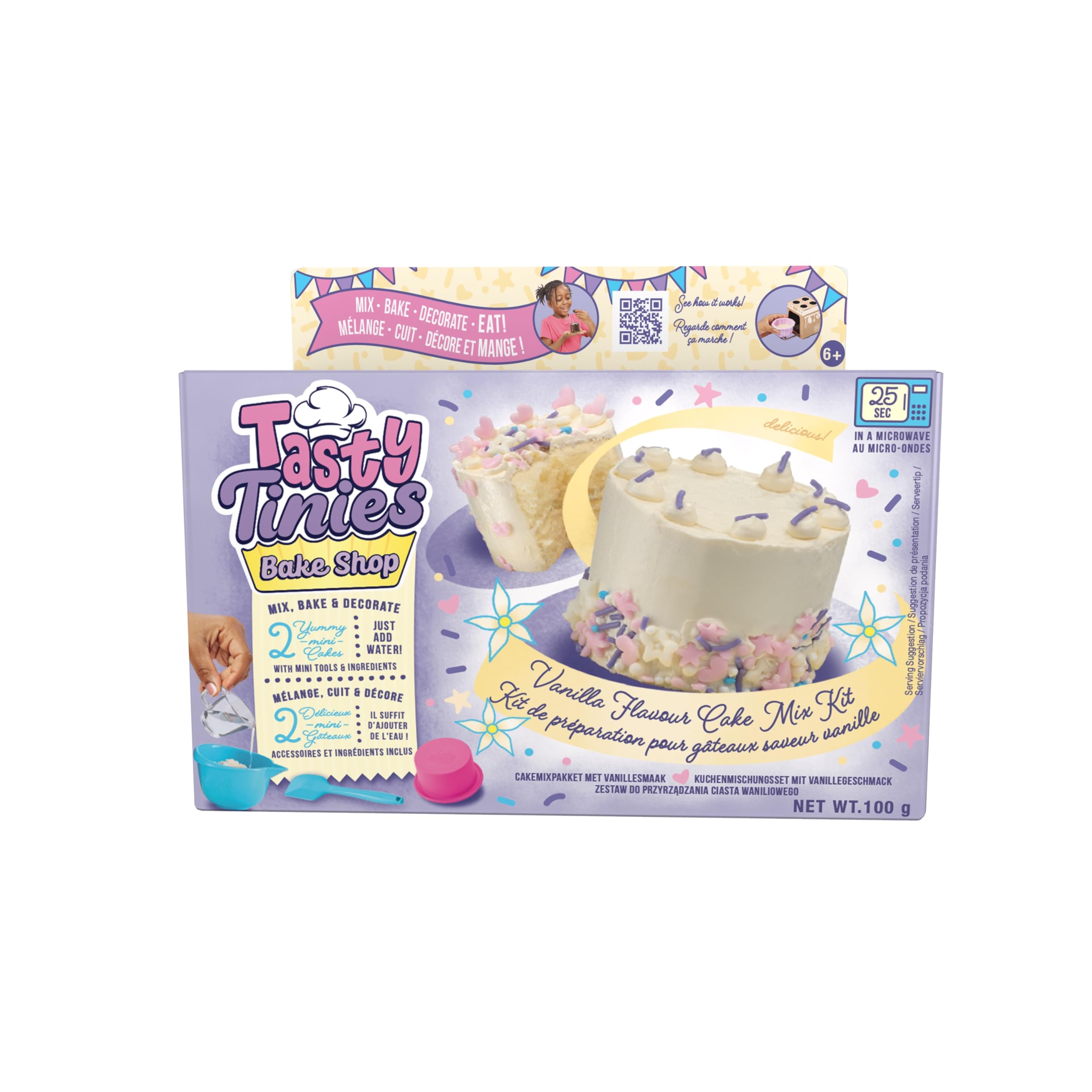 Tasty Tinies Bake Shop Cake Mix Kit - Vanilla Cake with White Vanilla Frosting, Ages 6+