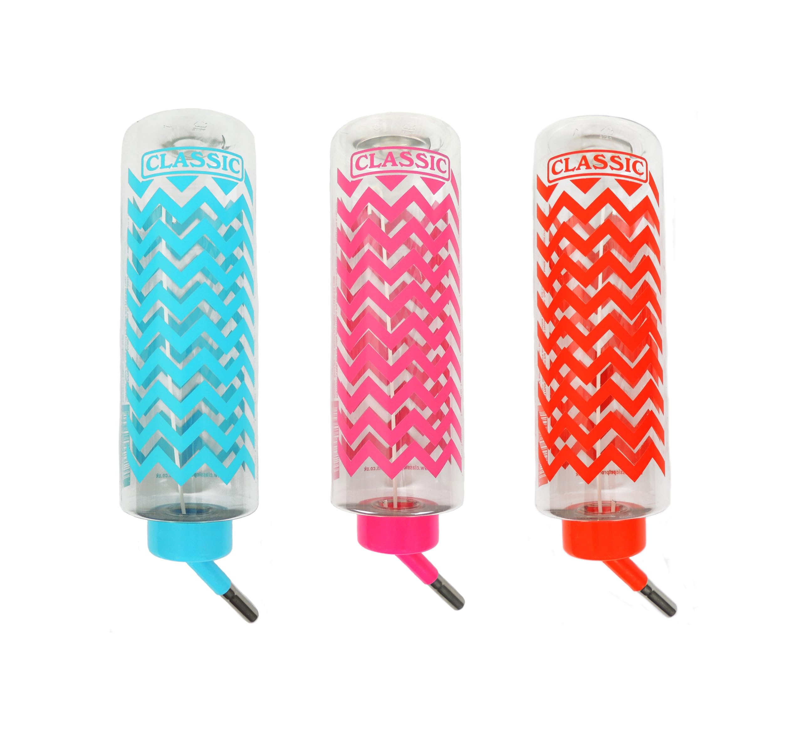 CLASSIC Small Animal Drinking Bottle - Non-Leak Twin-Ball Spout | 320ml Capacity | Zig-Zag Print 1