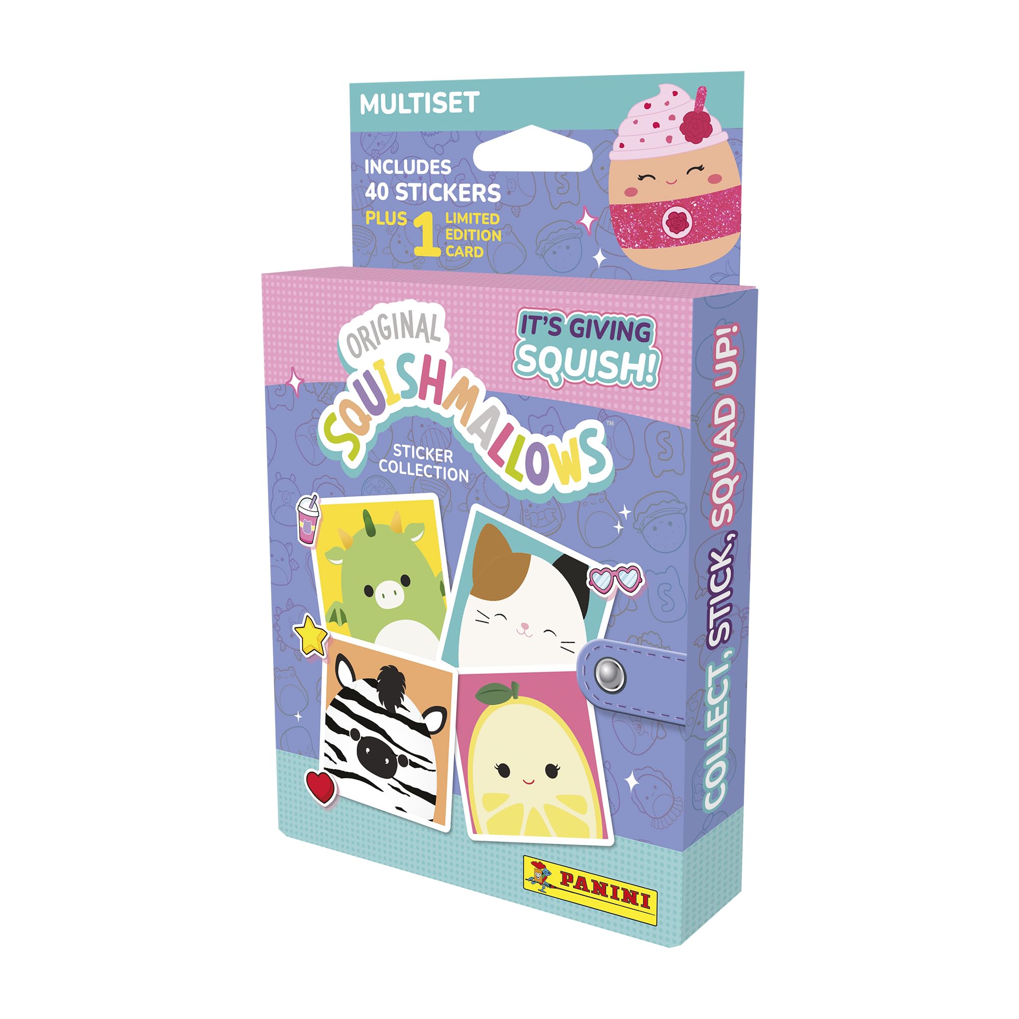Panini Squishmallows It's Giving Squish Sticker Collection - 8 Sticker Packets + 1 Limited Edition Card