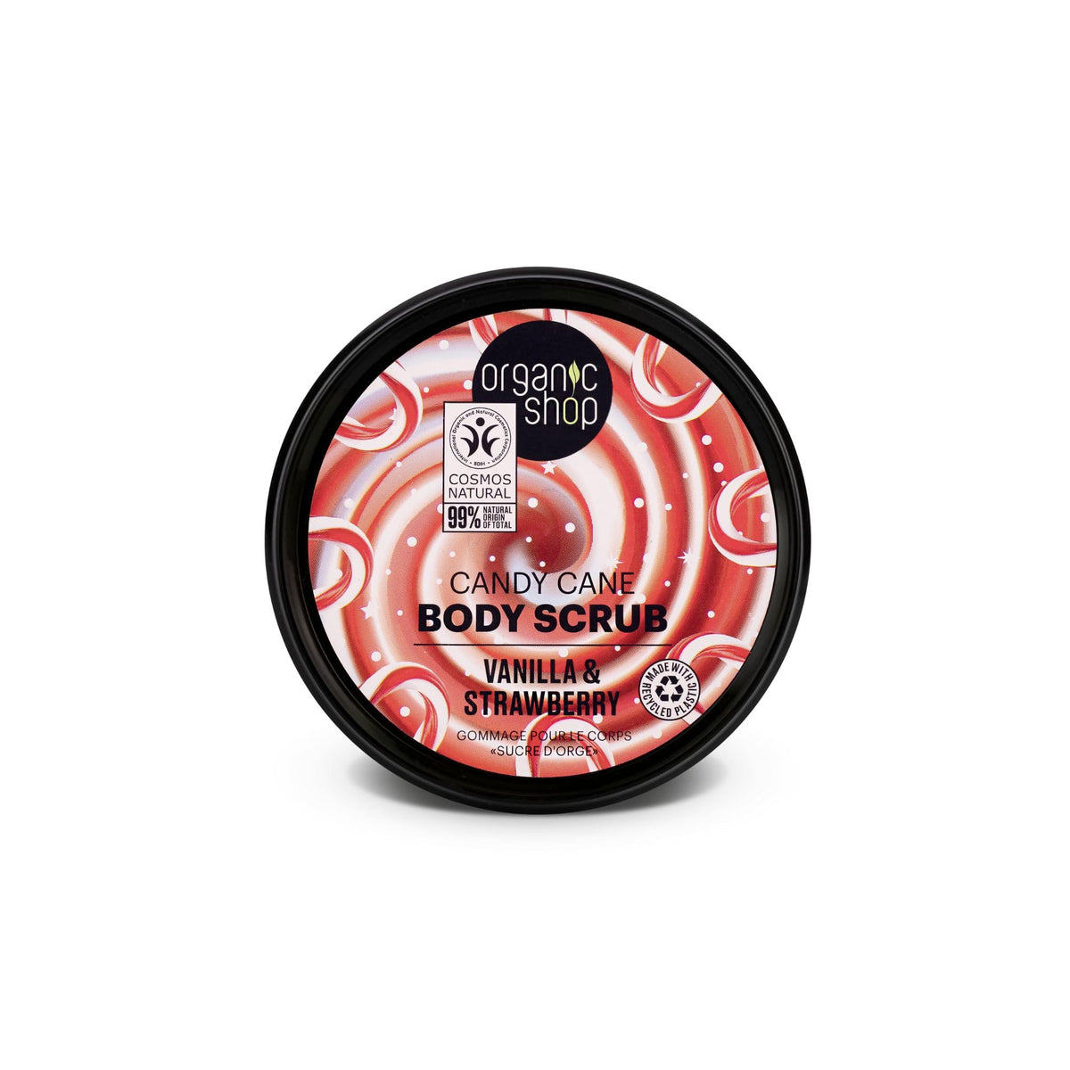 Organic Shop Body Scrub Candy Cane Vanilla & Strawberry - 250 ml (Pack of 2)