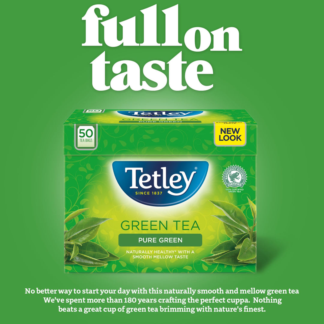 Tetley Pure Green Tea 50 Tea Bags - 600g Pack of 1