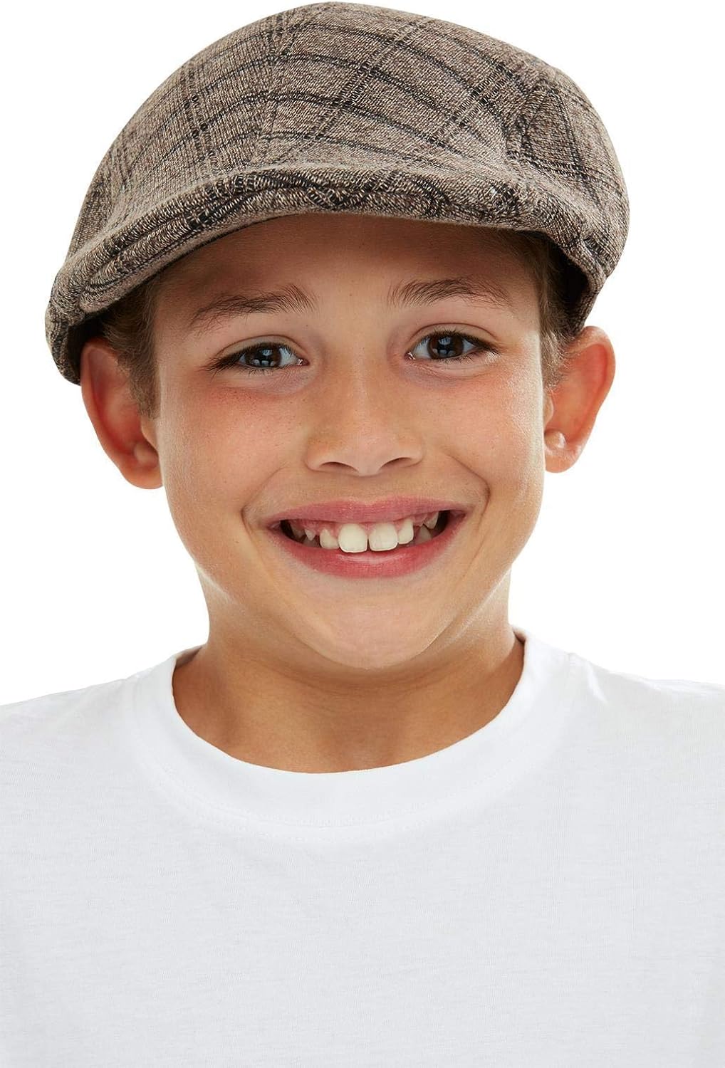 Smiffys Kids Flat Cap, Brown & Black, One Size