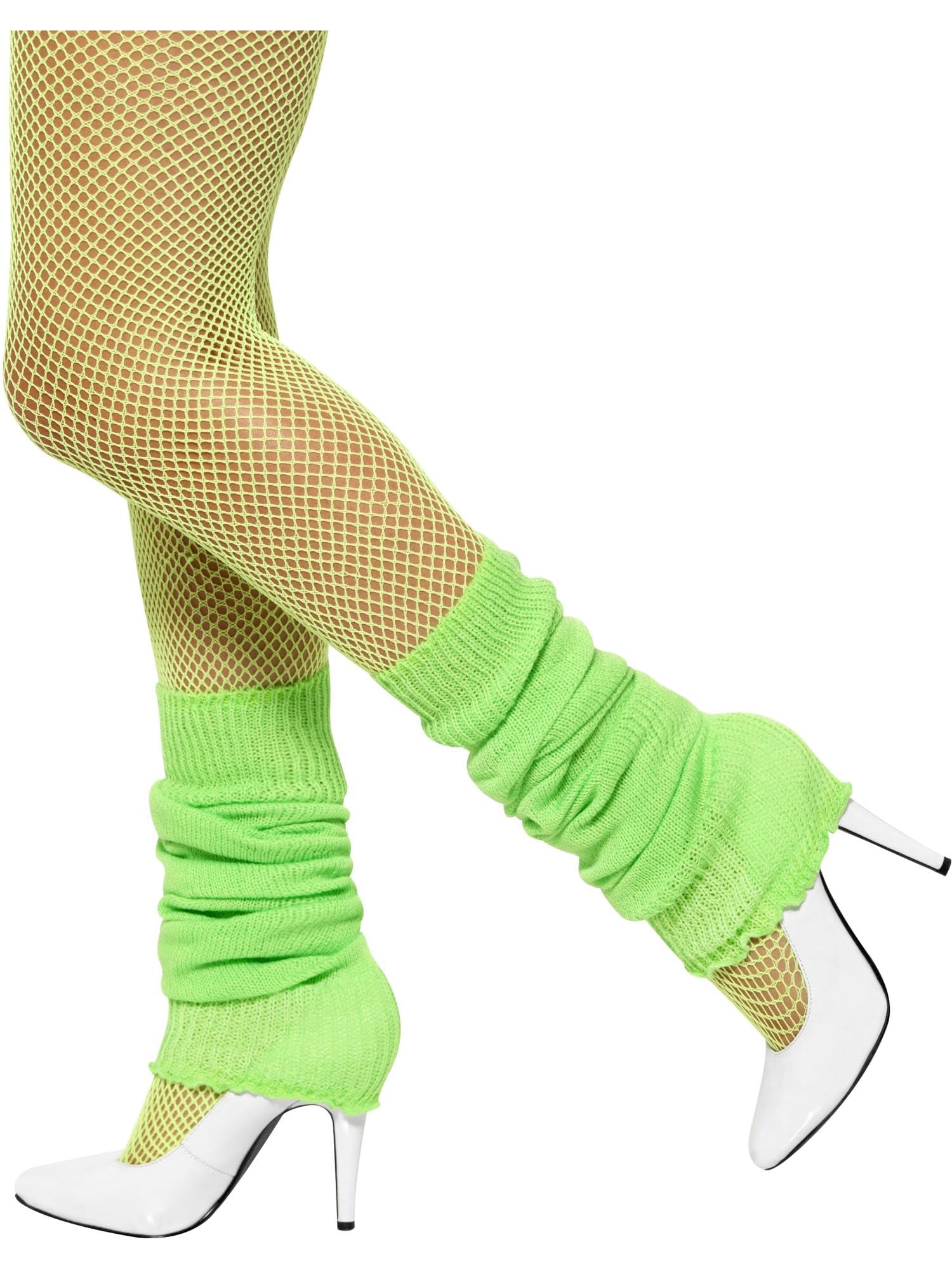 Smiffys Unisex Adult Neon Pink Leg Warmers - Neon Green 2