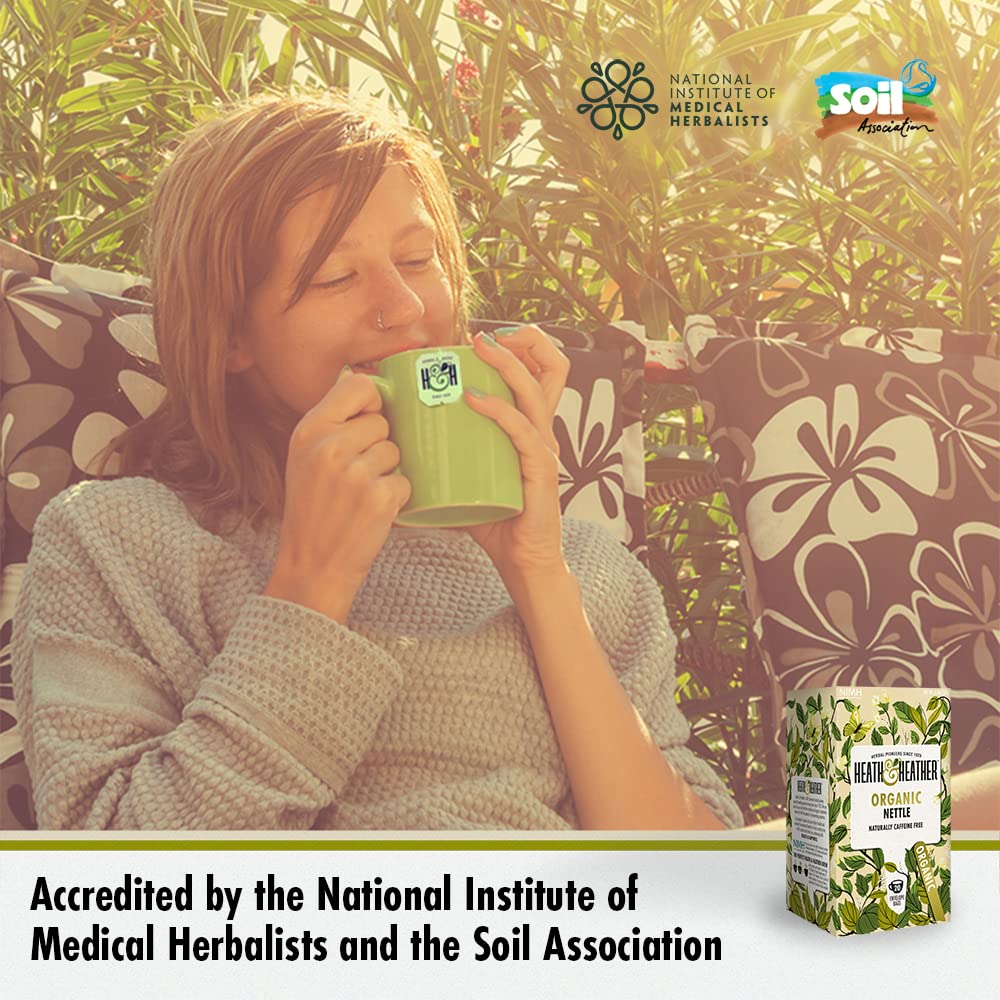 Heath & Heather Organic Nettle Teabags (Pack of 6, 120 Total) - Soil Association Certified Herbal Tea 5