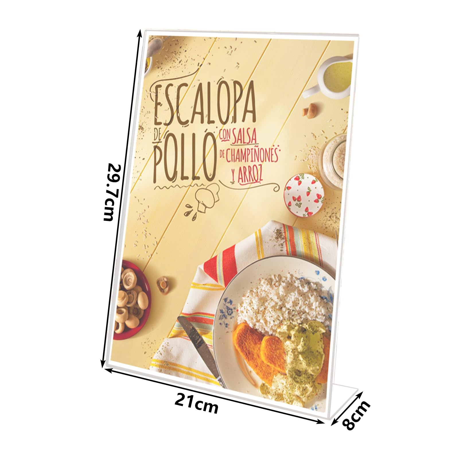 ASelected 6PCS A4 Acrylic Sign Holder Display Stand Clear Tilt Back for Office & Restaurant Use 2