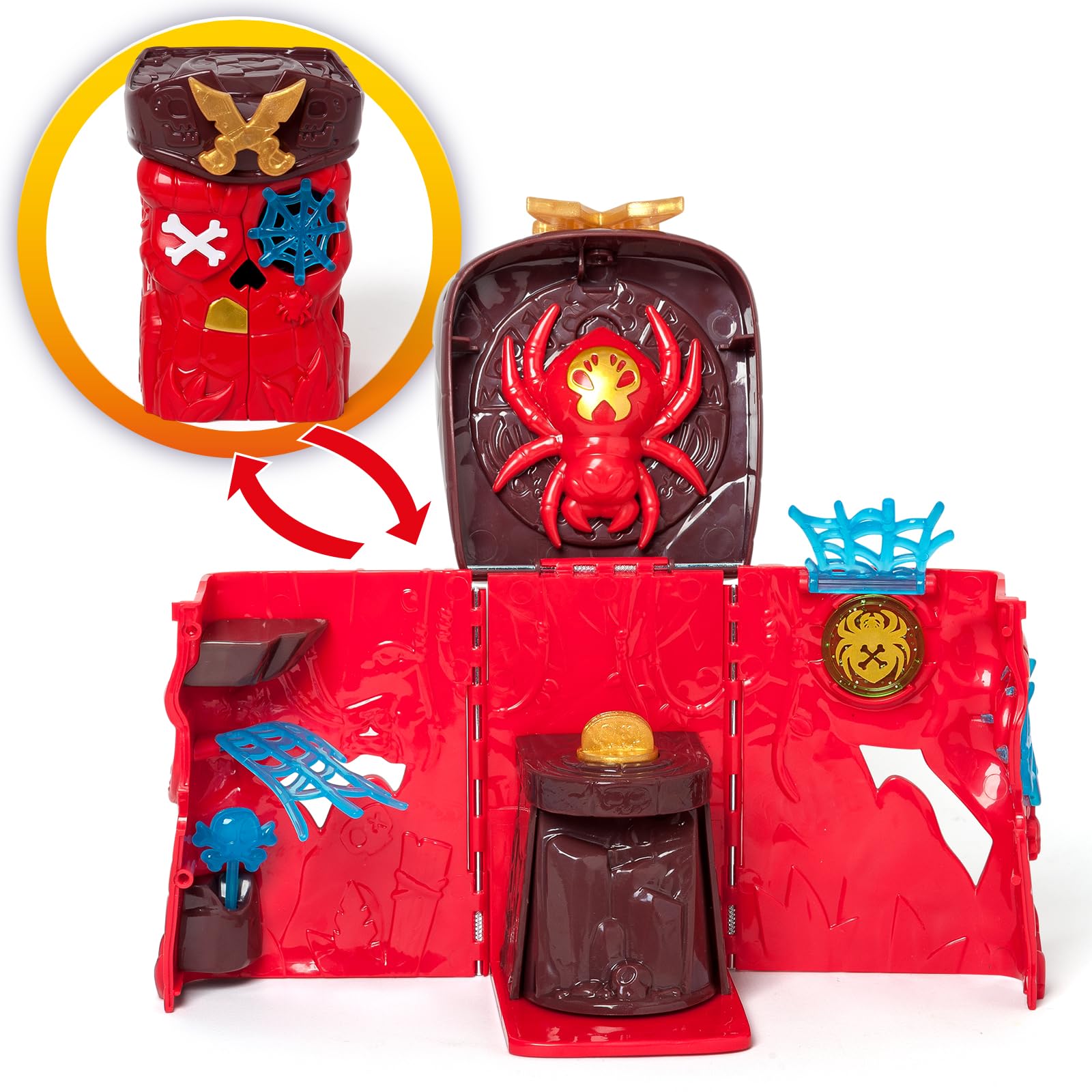 PIRATIX ADVENTURE WORLD Secret Skull Cave Playset | Includes Captain Skully Figure & Treasure 3