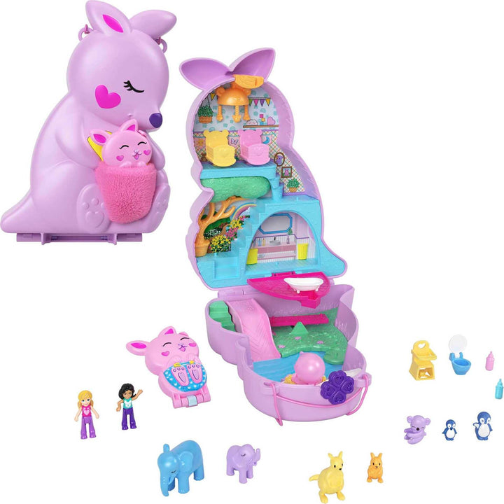 Polly Pocket Mama and Joey Kangaroo Purse 2-in-1 Compact Playset - Ages 4+