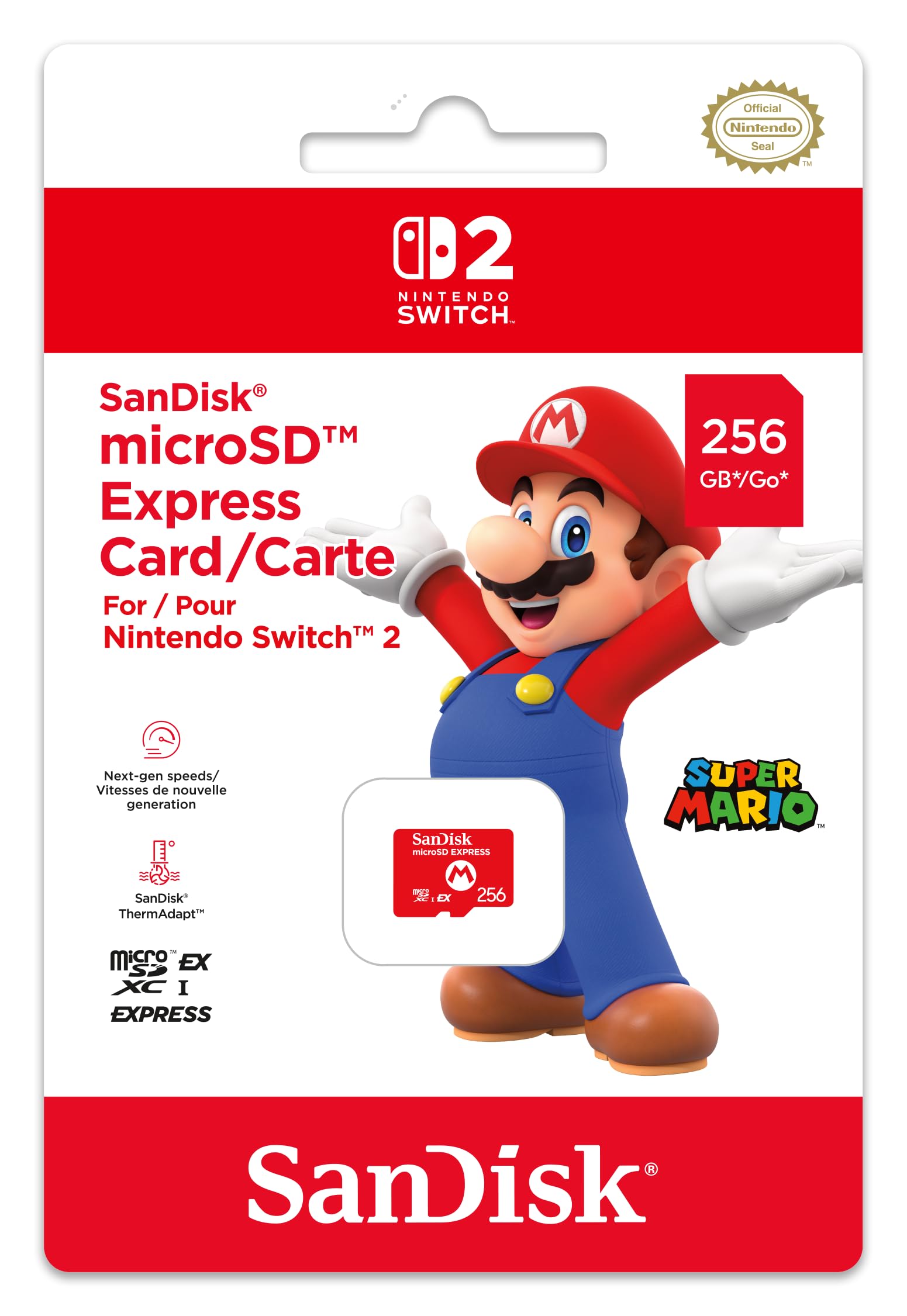 Nintendo SanDisk microSD Express Card for Nintendo Switch 2 - 256GB Storage | microSD Express 1