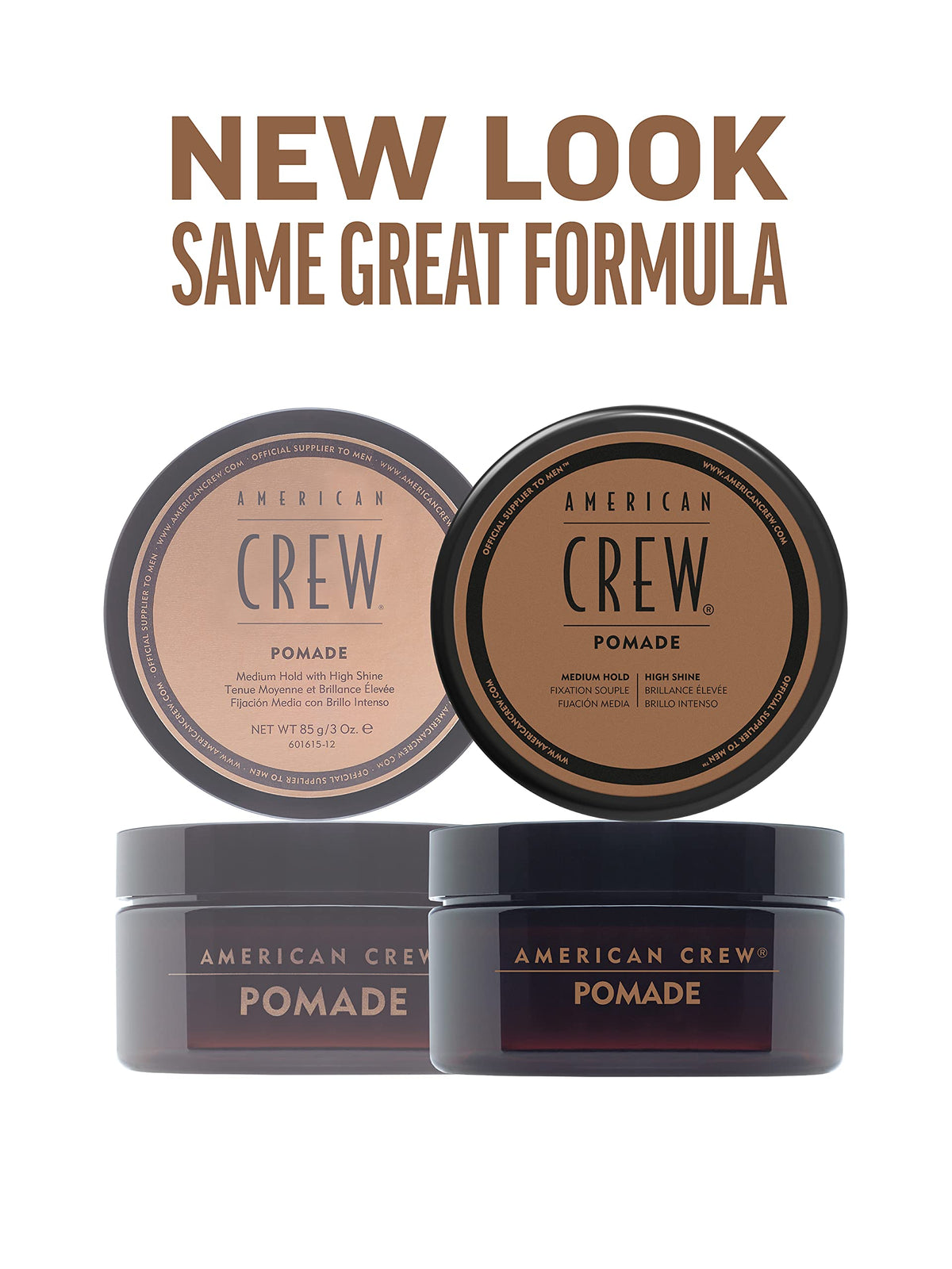 American Crew Pomade - Medium Hold, High Shine, Water-Based Styling Cream for Men