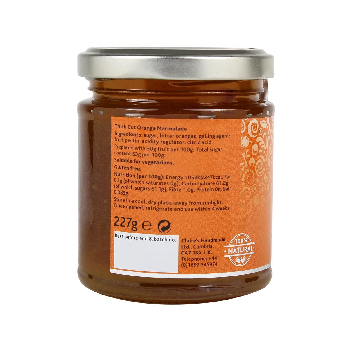Claire's Handmade Thick Cut Marmalade - 227g