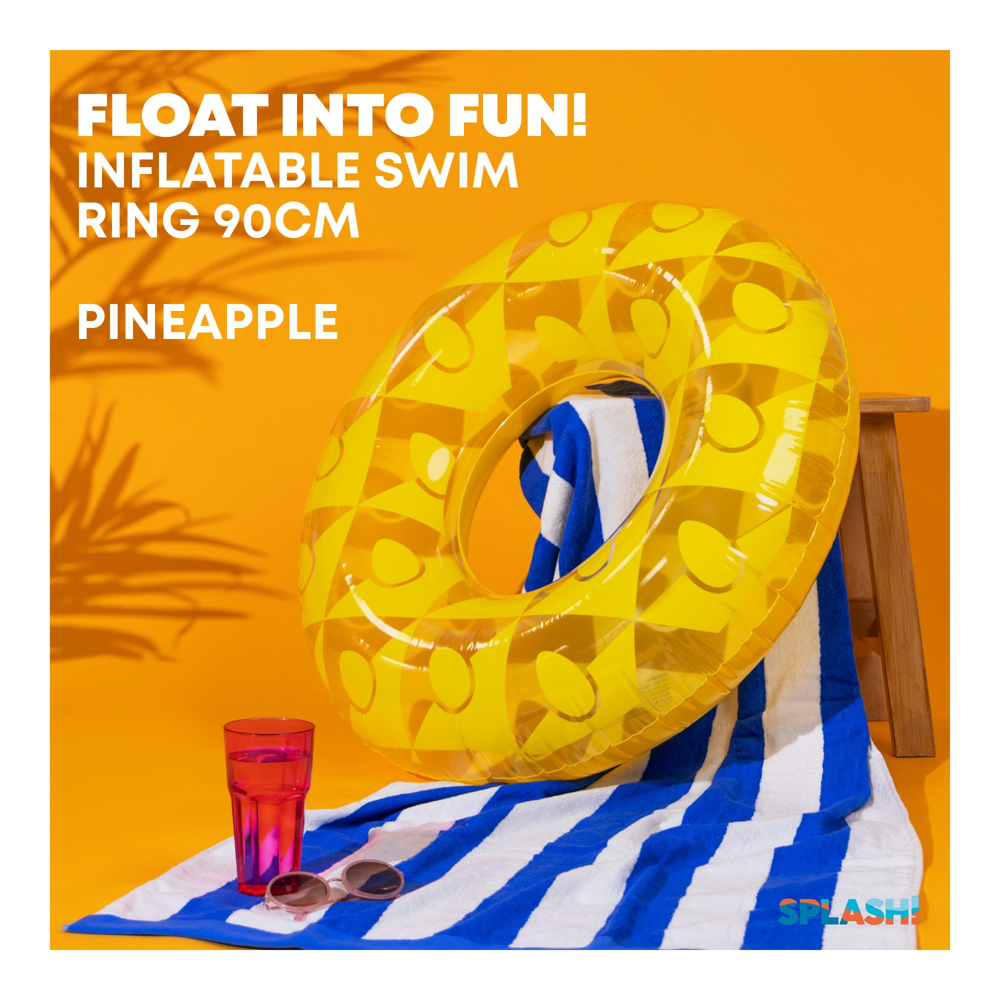 SPLASH! Inflatable Swimming Ring - Fruit Theme | 90cm Diameter | Supports up to 80kg 2