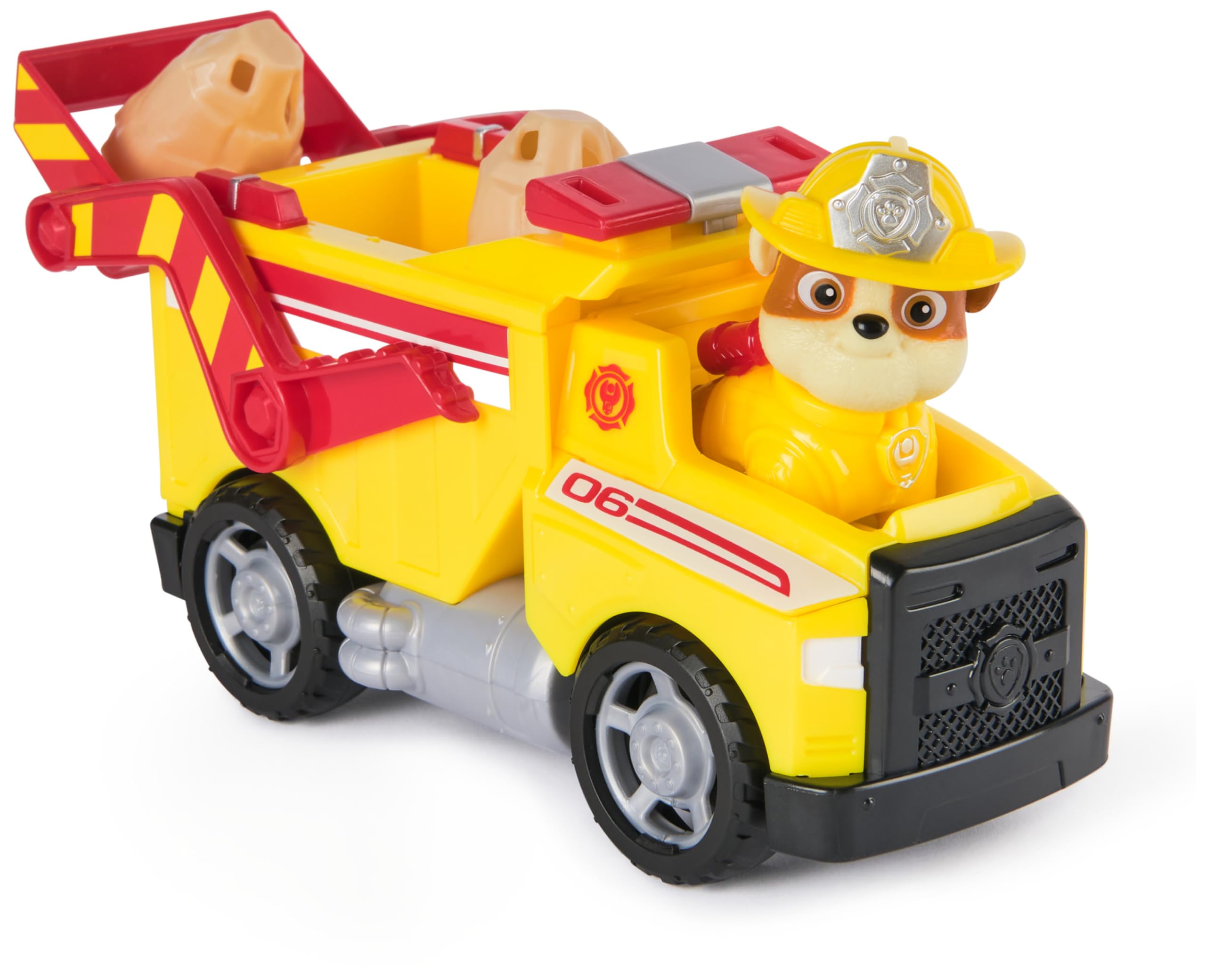 Paw Patrol Rubble Rescue Fire Dump Truck - 20.3 cm Vehicle with 5 cm Rubble Figure | Ages 3+ 4