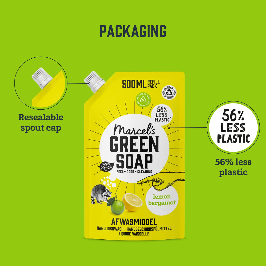 Marcel's Green Soap - Washing-up Liquid Lemon & Bergamot Refill (1L)