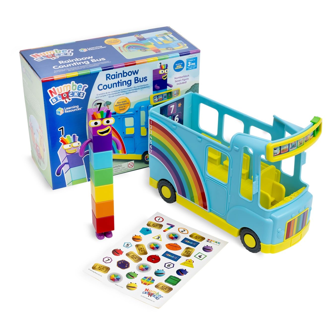 Learning Resources Numberblocks Rainbow Counting Bus Playset | Ages 3+ | Includes Seven Figure